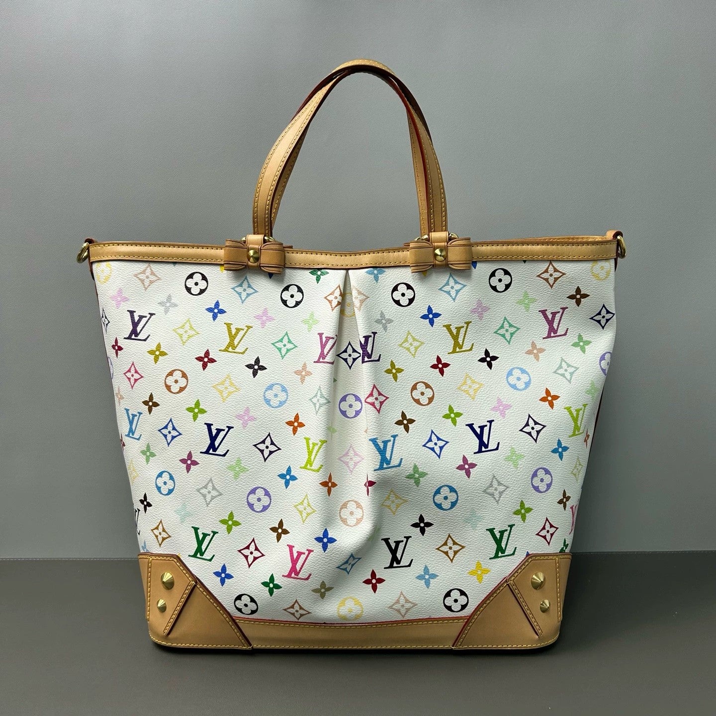 Louis Vuitton - Paramount (Murakami Multicolor) - Monogram Multicolor coated canvas with Vachetta leather trim - White with multicolour monogram - (medium)