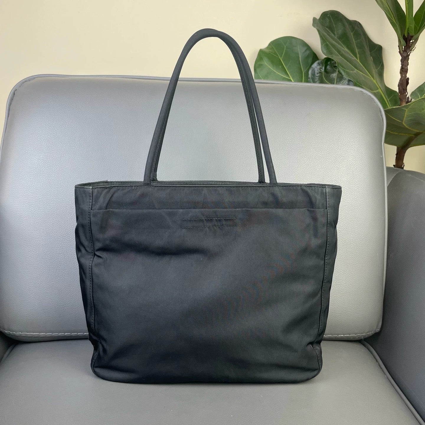 Prada - Small Tessuto Tote - Tessuto nylon - Black with Silver-Tone Hardware - (Small)
