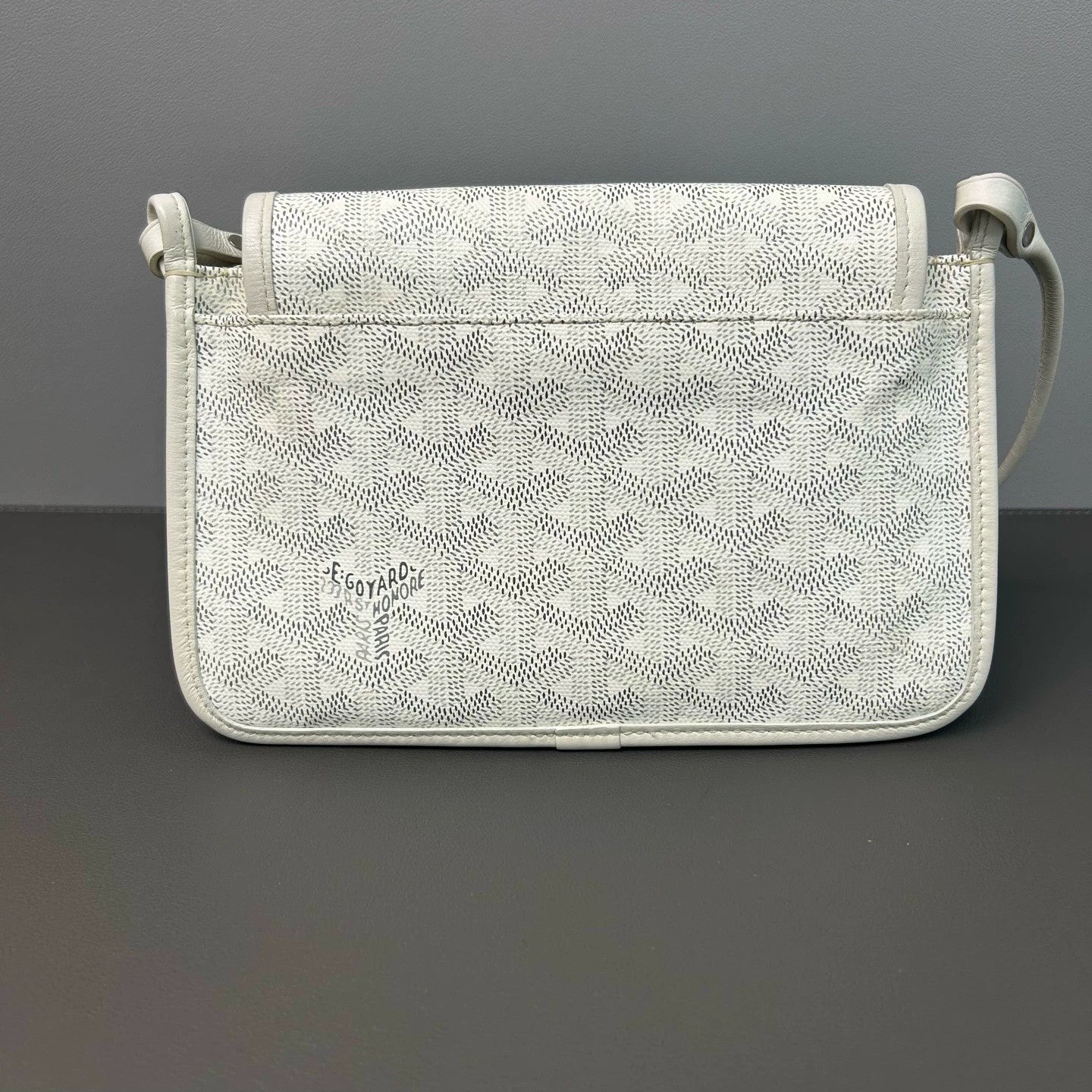 Goyard - Envelope Shoulder Bag - Goyardine canvas with leather trim - White - (small)