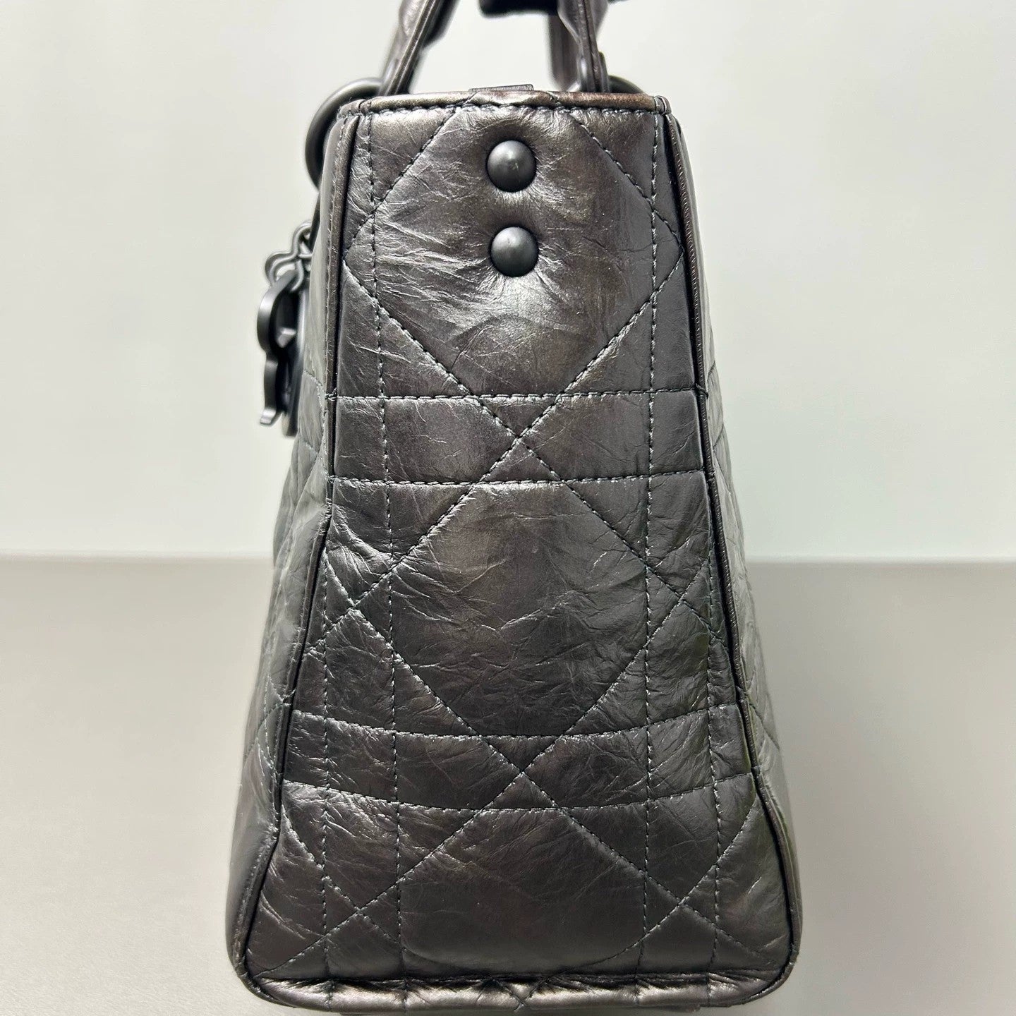 Dior - Lady Dior D-Sire So Black - Oiled wax leather - Black - (mini)