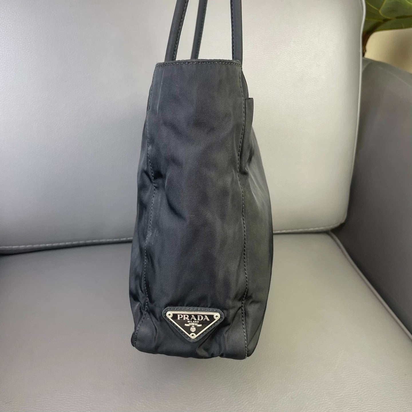 Prada - Small Tessuto Tote - Tessuto nylon - Black with Silver-Tone Hardware - (Small)