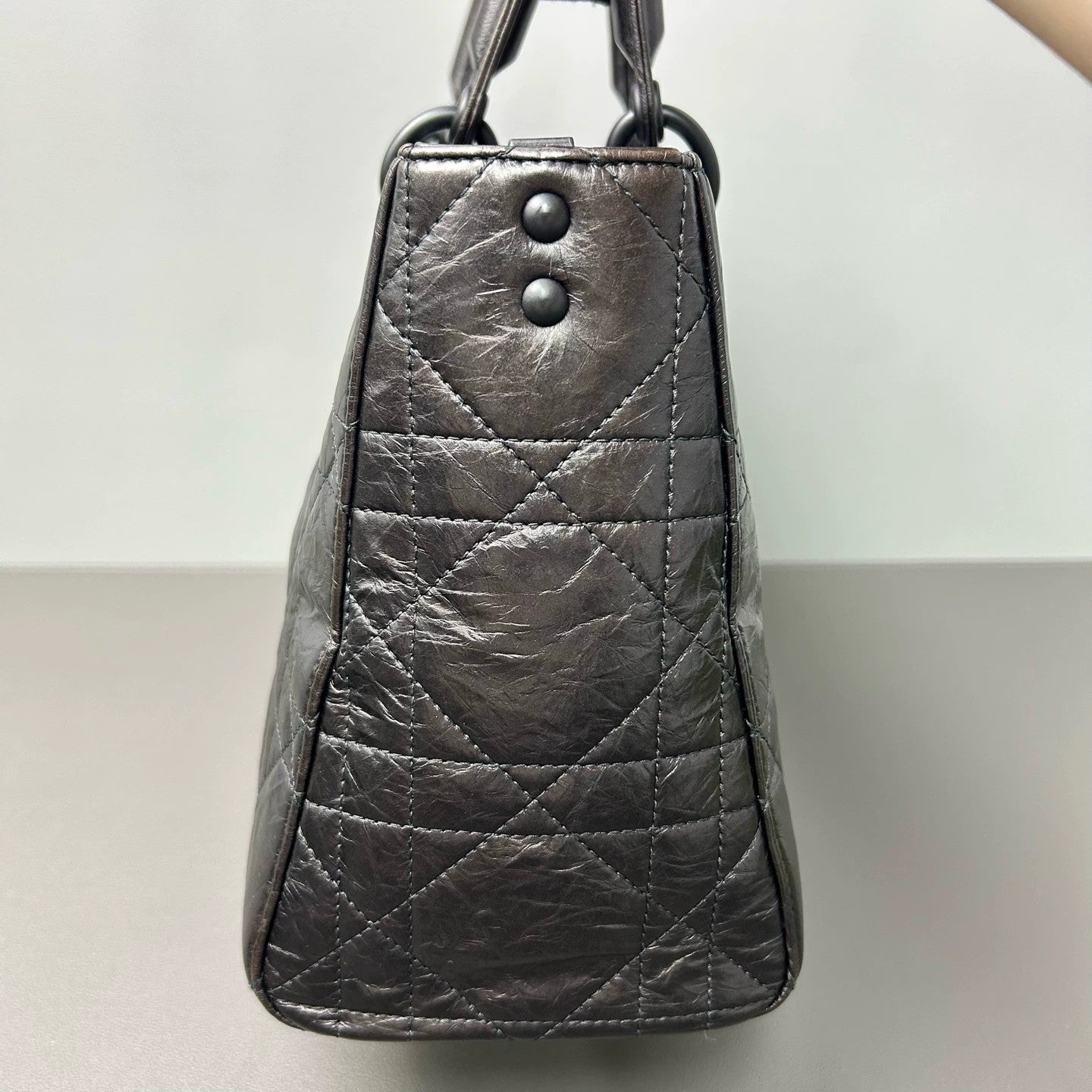 Dior - Lady Dior D-Sire So Black - Oiled wax leather - Black - (mini)