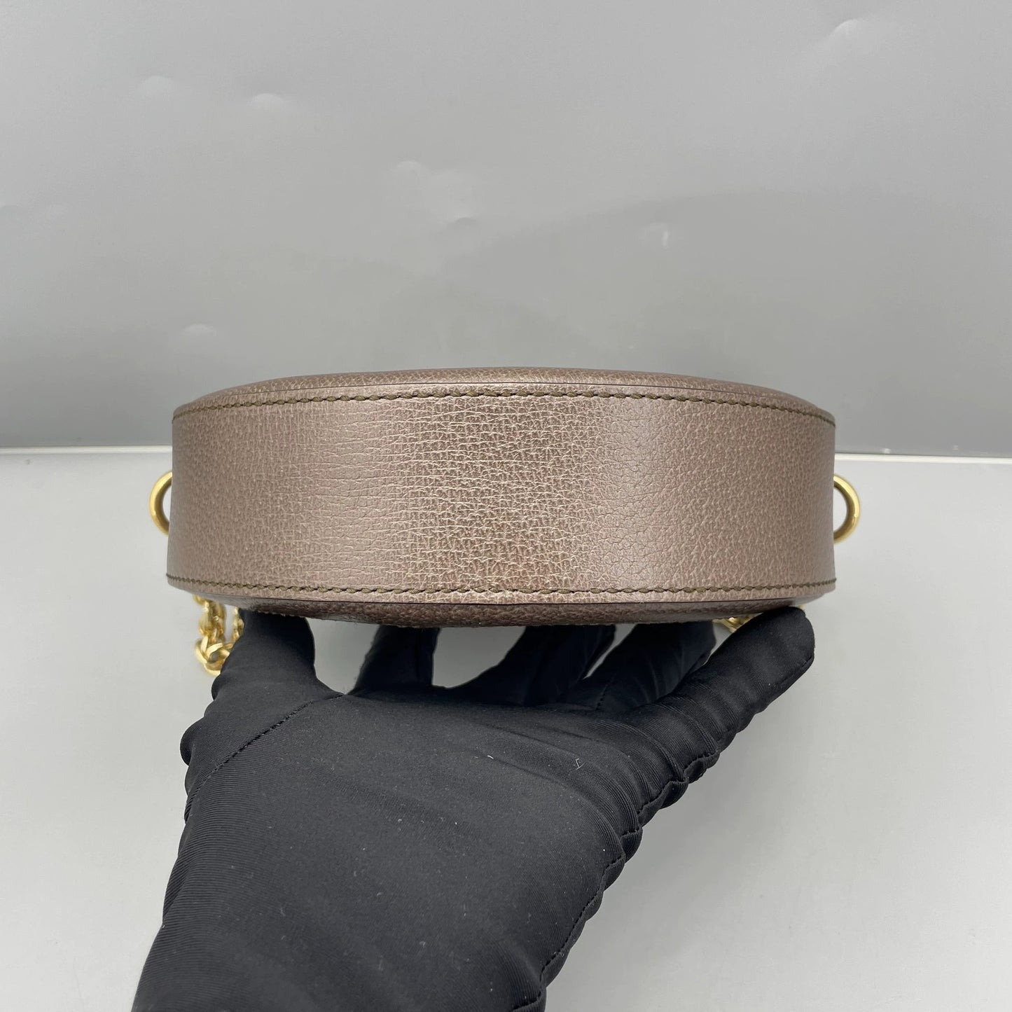 Gucci - Ophidia Mini Round Shoulder Bag - GG Supreme canvas with leather trim - Brown - (mini)