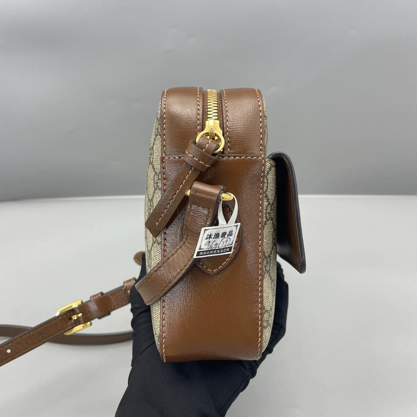 Gucci - Horsebit 1955 Camera Bag - GG Supreme canvas with leather trim - Beige and Brown - (small)