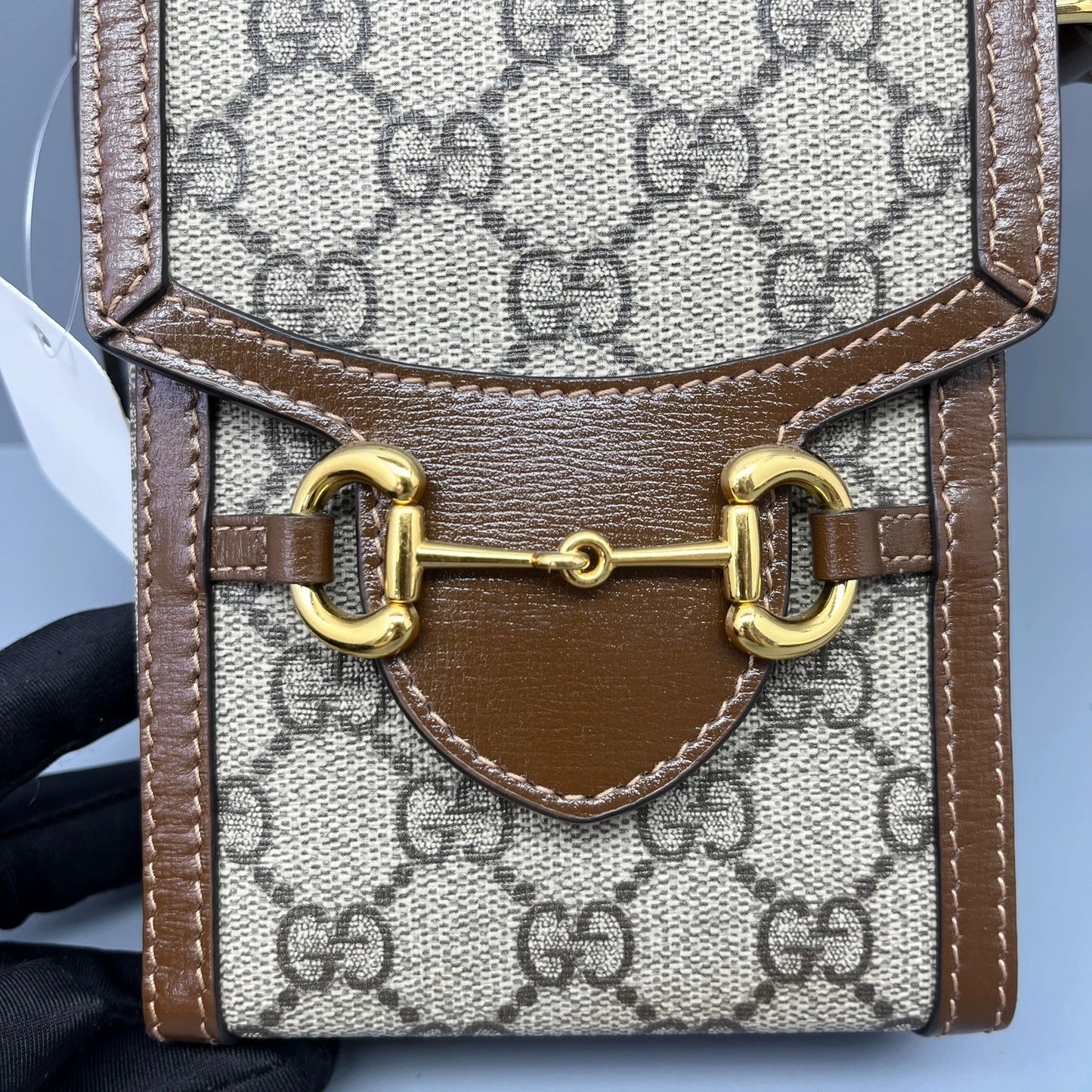 Gucci - Horsebit 1955 Phone Case - GG Supreme canvas with leather trim - Beige and Brown - (Mini)