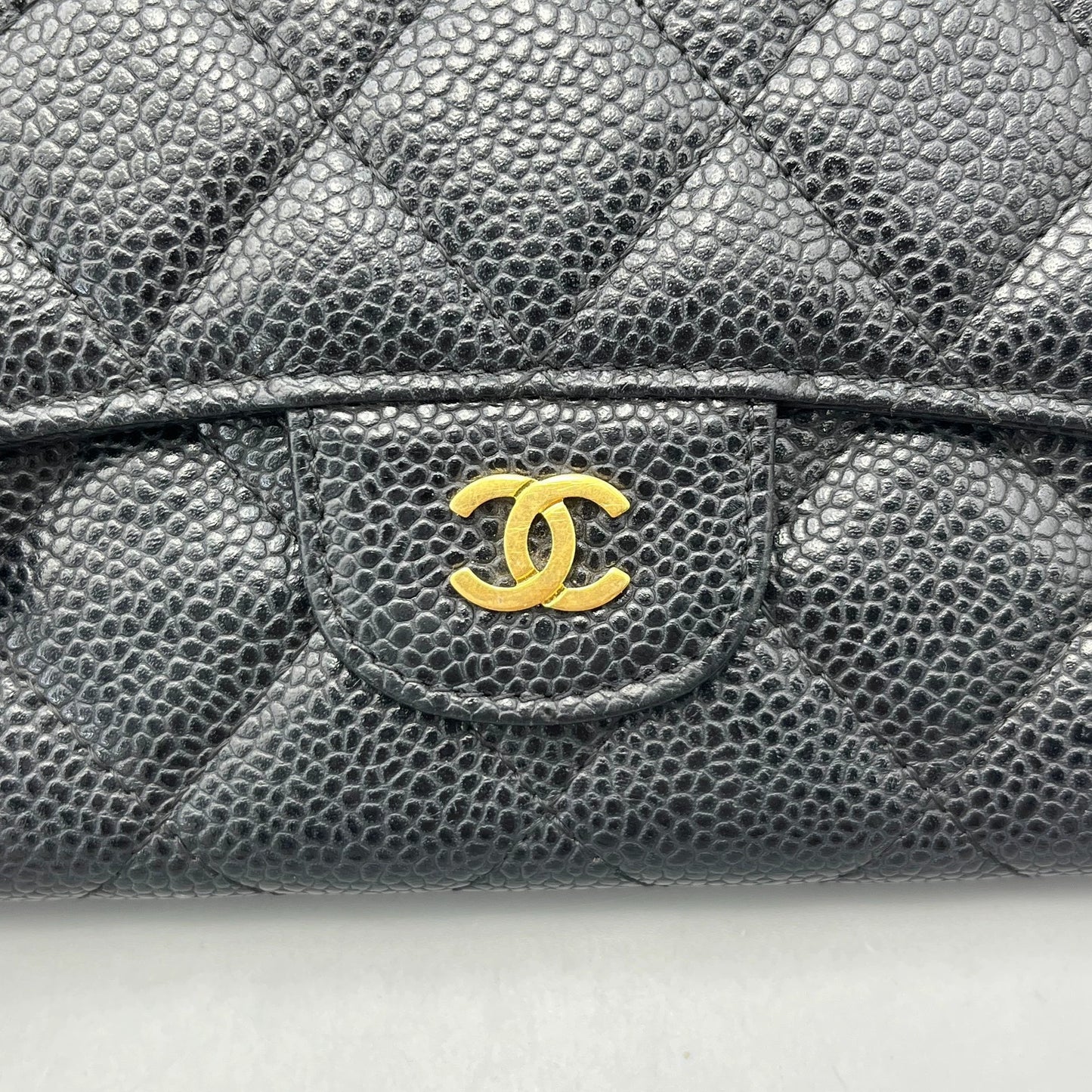 Chanel - Classic Flap Tri-fold Wallet - Caviar leather - Black - (Small)