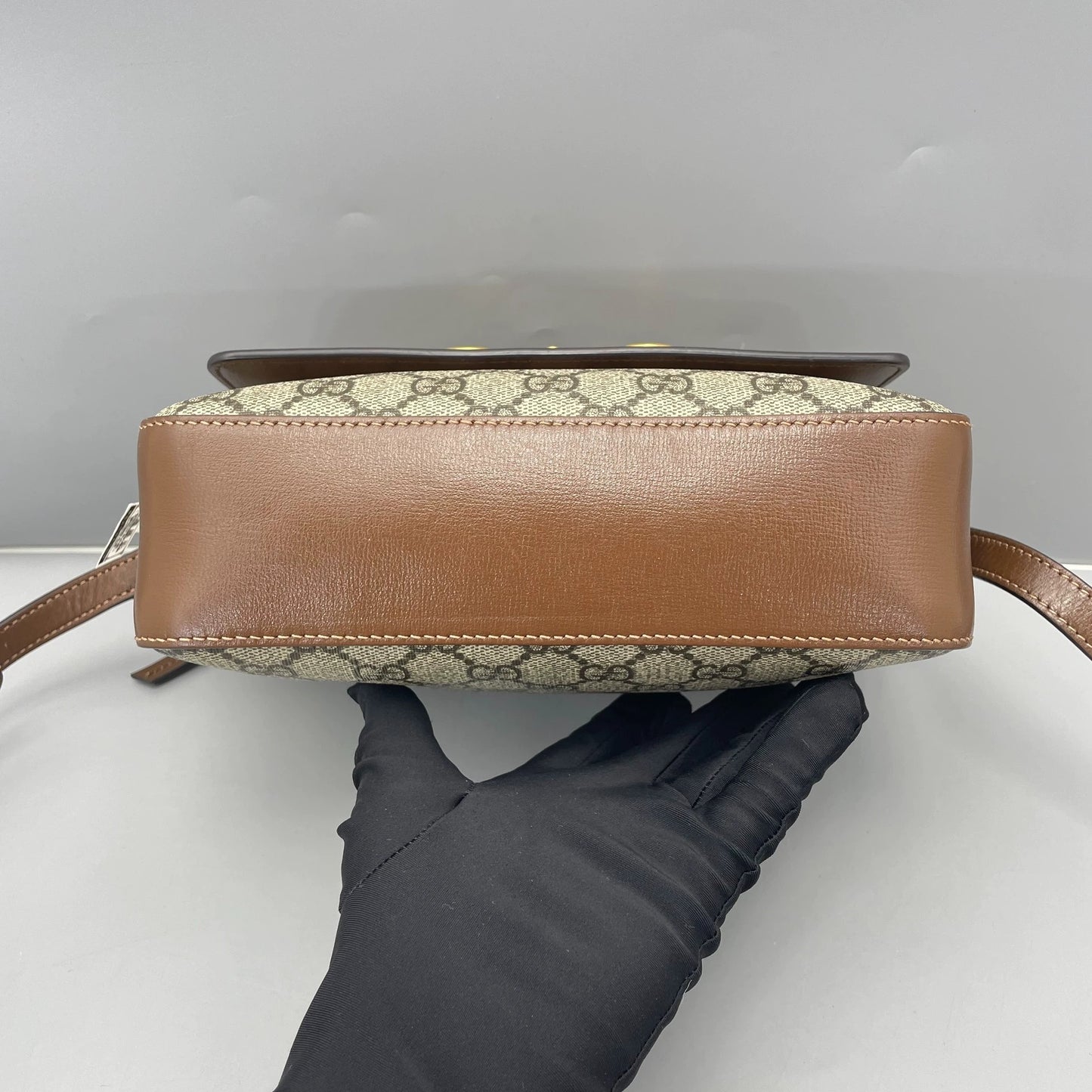 Gucci - Horsebit 1955 Camera Bag - GG Supreme canvas with leather trim - Beige and Brown - (small)