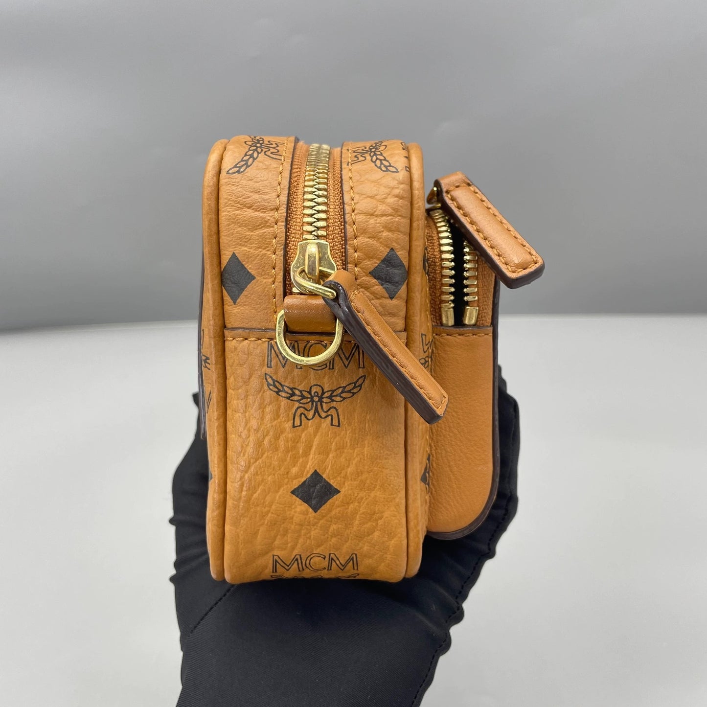 MCM - Visetos Camera Belt Bag - Coated Canvas with Leather Trim - Cognac - (mini)