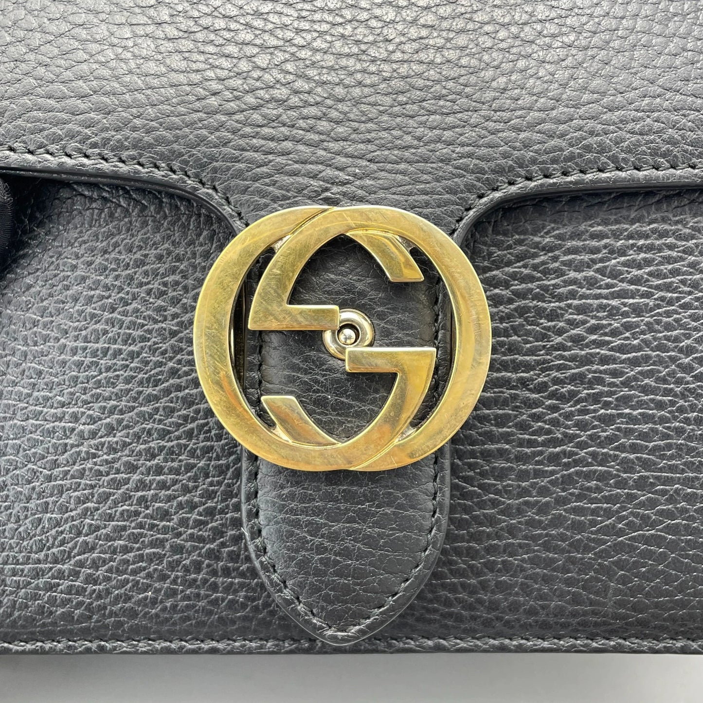 Gucci - Interlocking G Accordion Chain Bag - Leather - Black - (small)