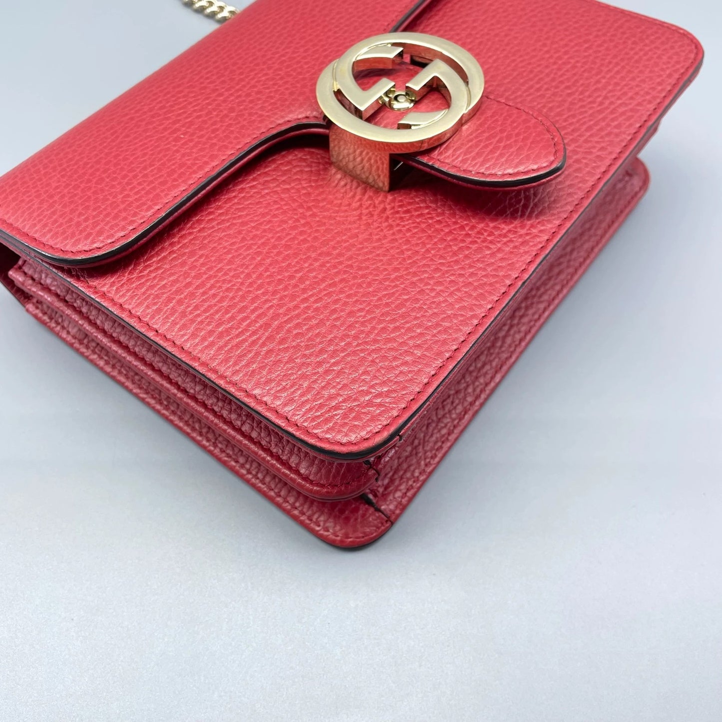 Gucci - Interlocking G Flap Bag - Leather - Red - (Small)