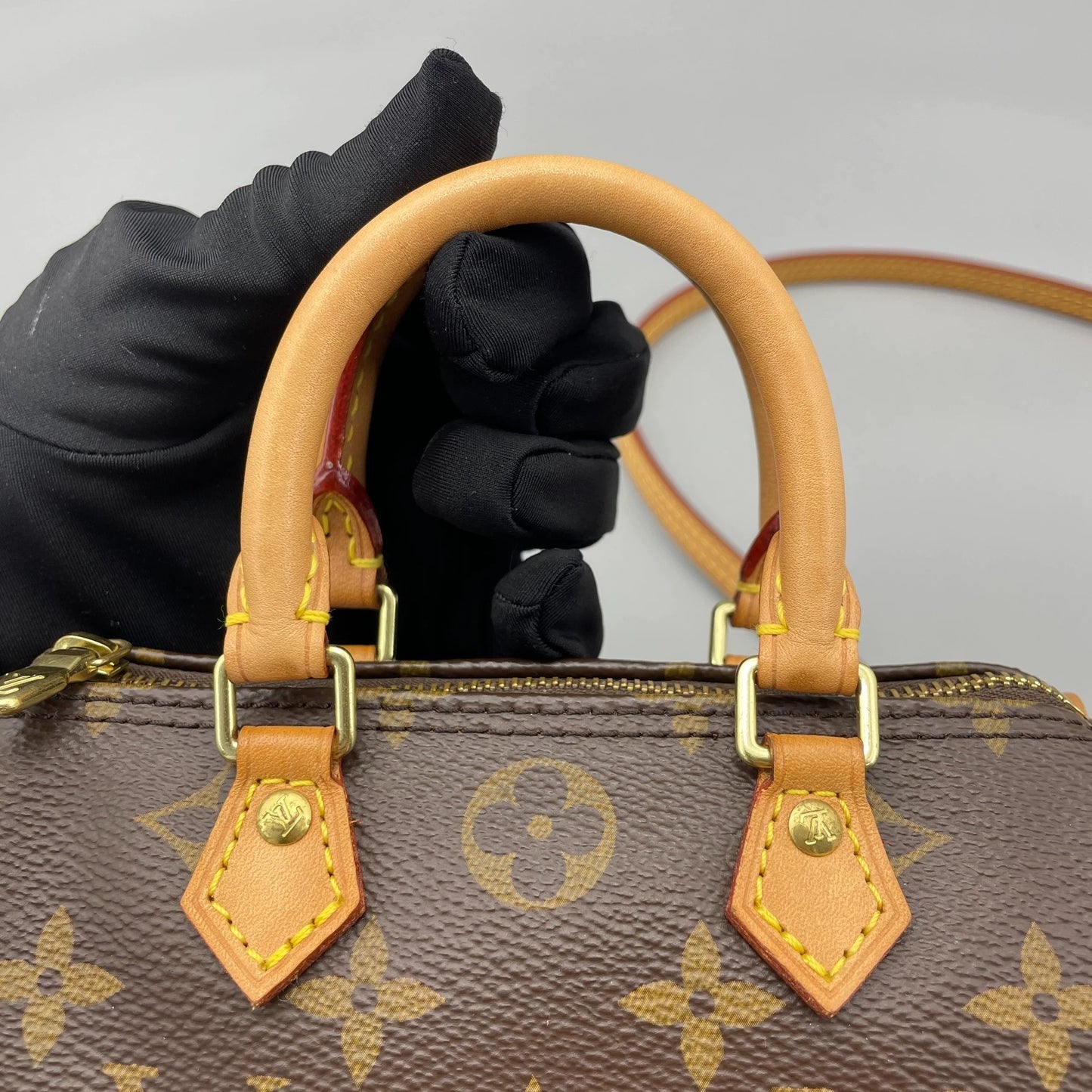 Louis Vuitton - Speedy Nano - Monogram coated canvas with natural Vachetta leather trim - Brown - (mini)