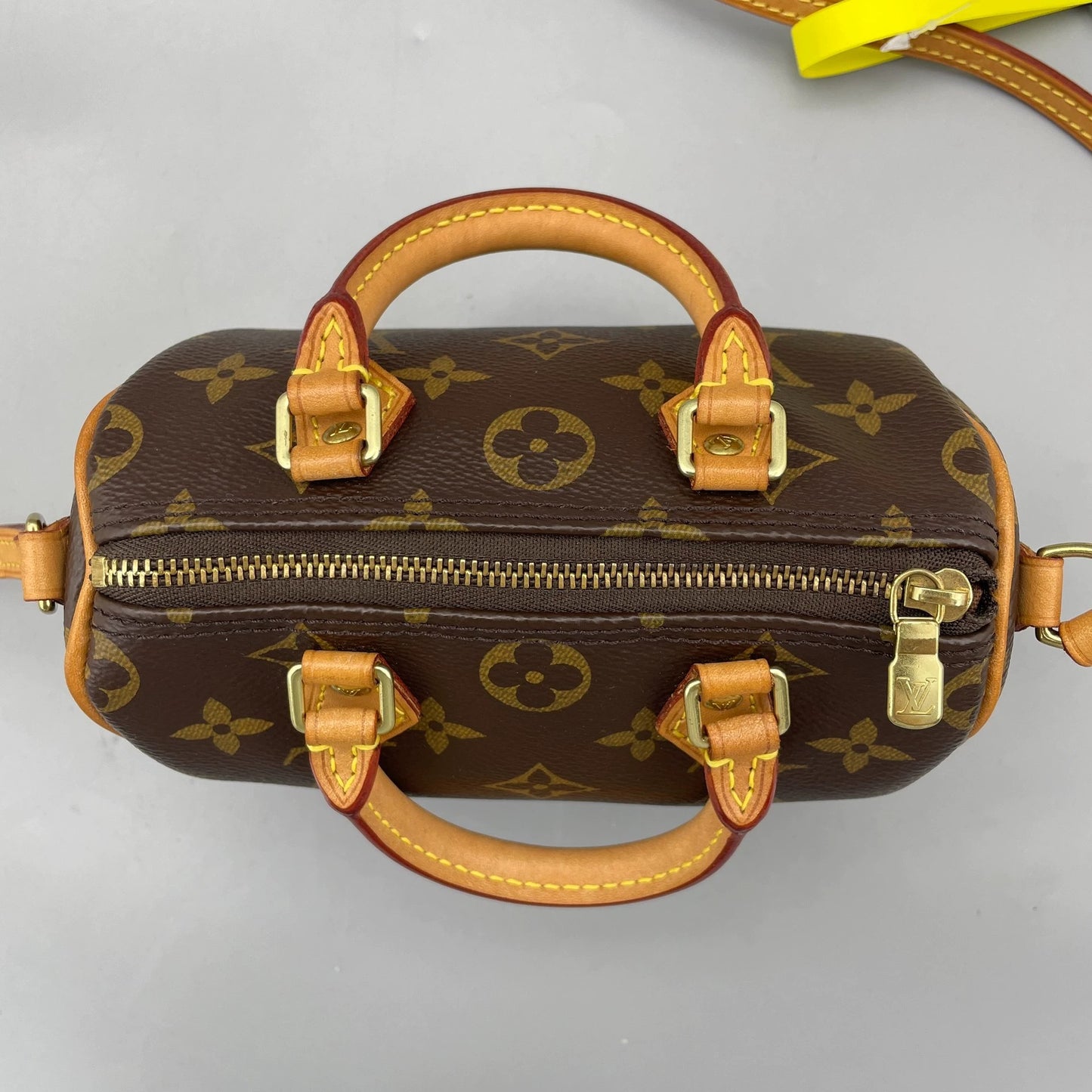 Louis Vuitton - Speedy Nano - Monogram coated canvas with natural Vachetta leather trim - Brown - (mini)