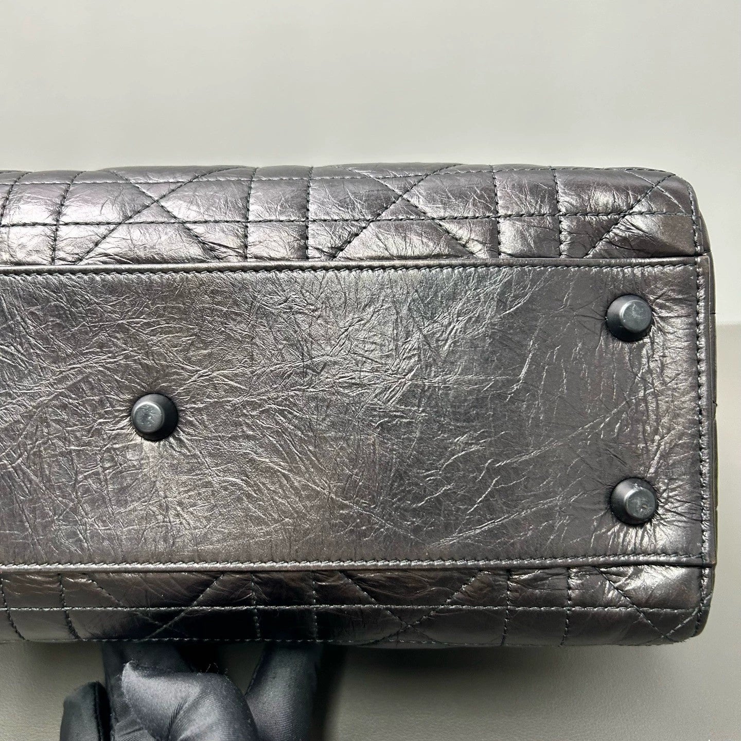 Dior - Lady Dior D-Sire So Black - Oiled wax leather - Black - (mini)