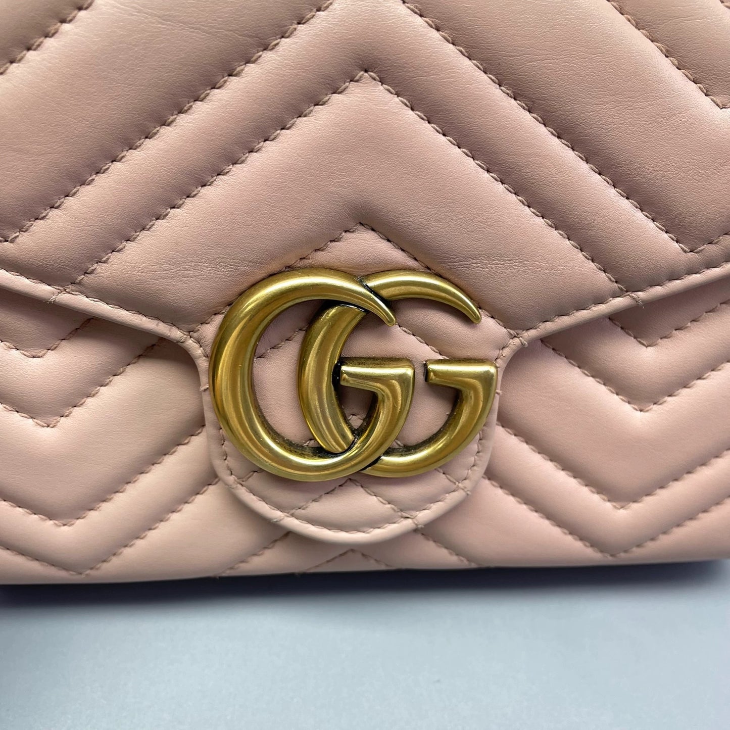 Gucci - GG Marmont Matelassé Chain Wallet (WOC) - Leather - Pink - (mini)