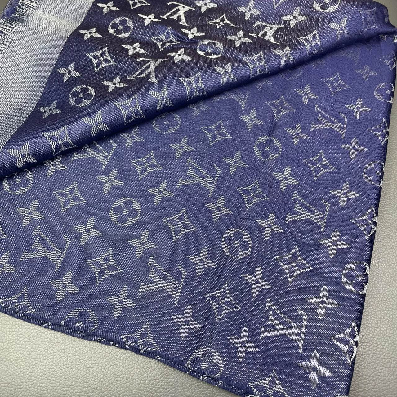Louis Vuitton - Monogram Shawl - Cloth - Navy with Grey - (large)