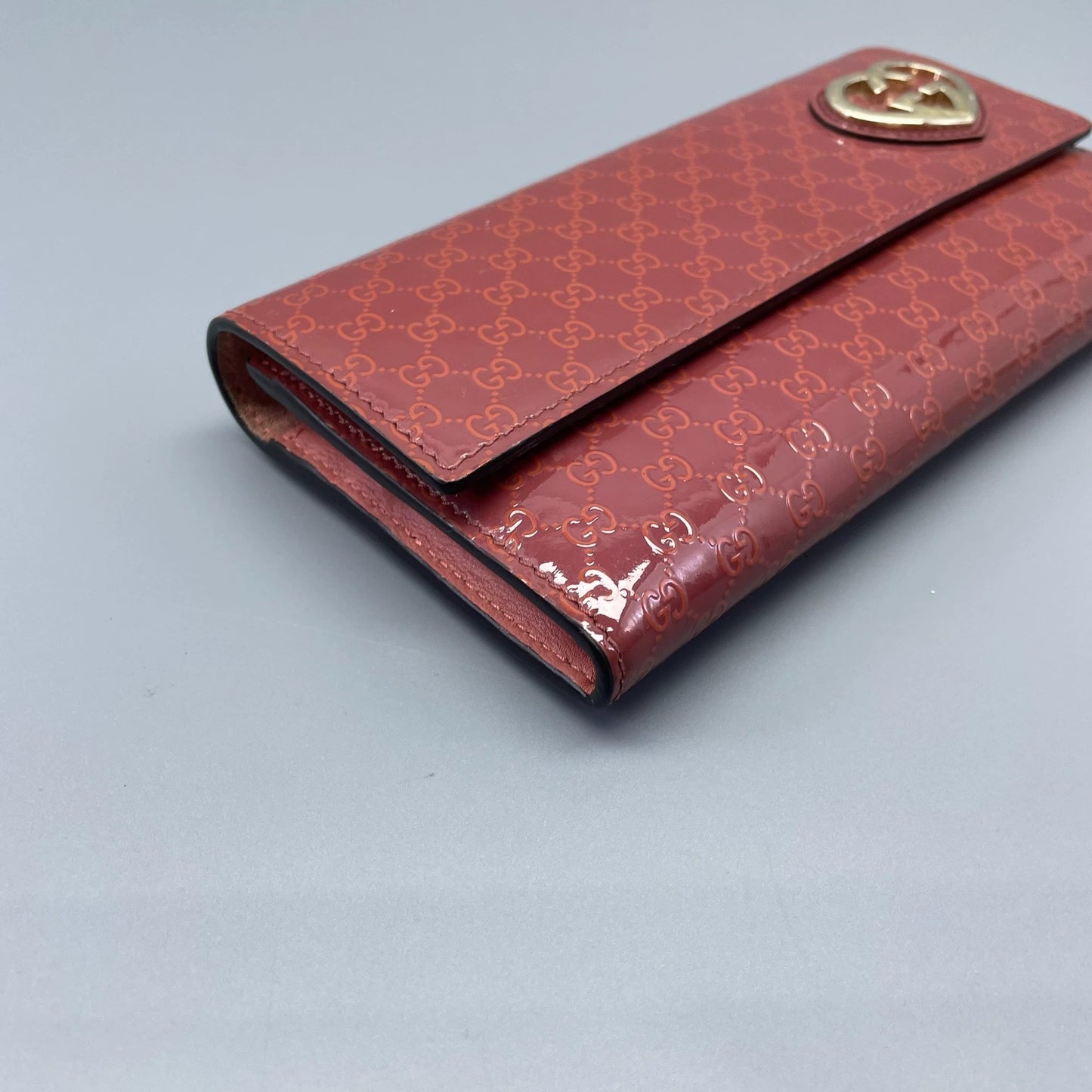 Gucci - Double G Heart Wallet - Patent leather - Pink - (Medium)