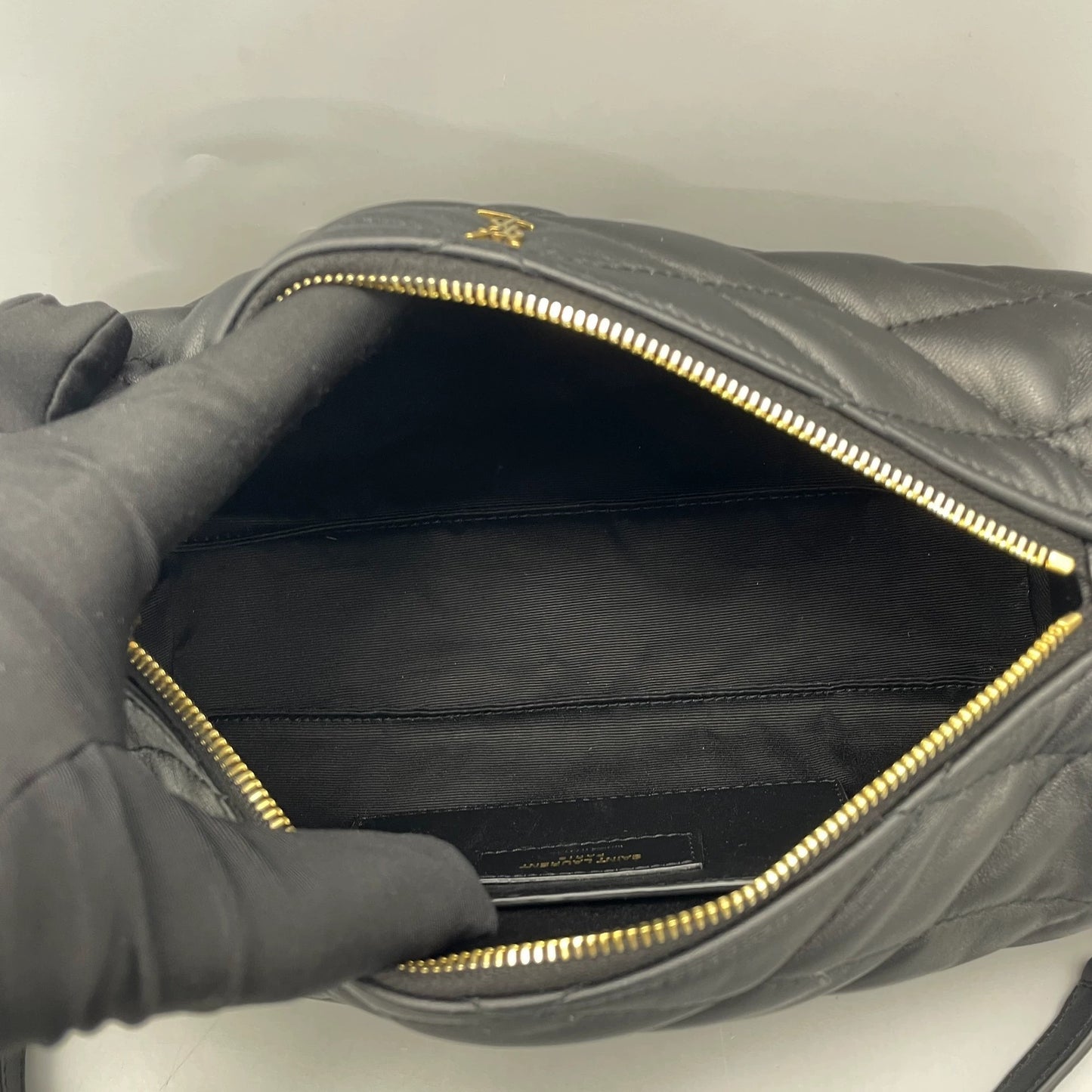 Saint Laurent - Quilted Barrel Chain Bag - Leather - Black - (mini)