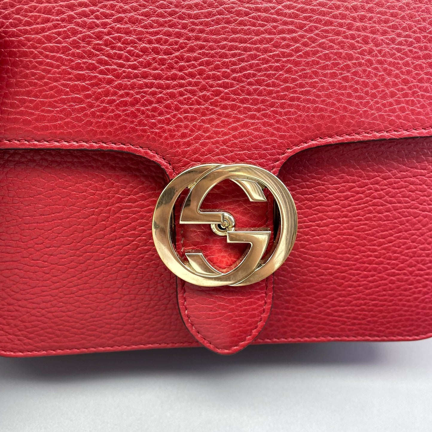 Gucci - Interlocking G Flap Bag - Leather - Red - (Small)