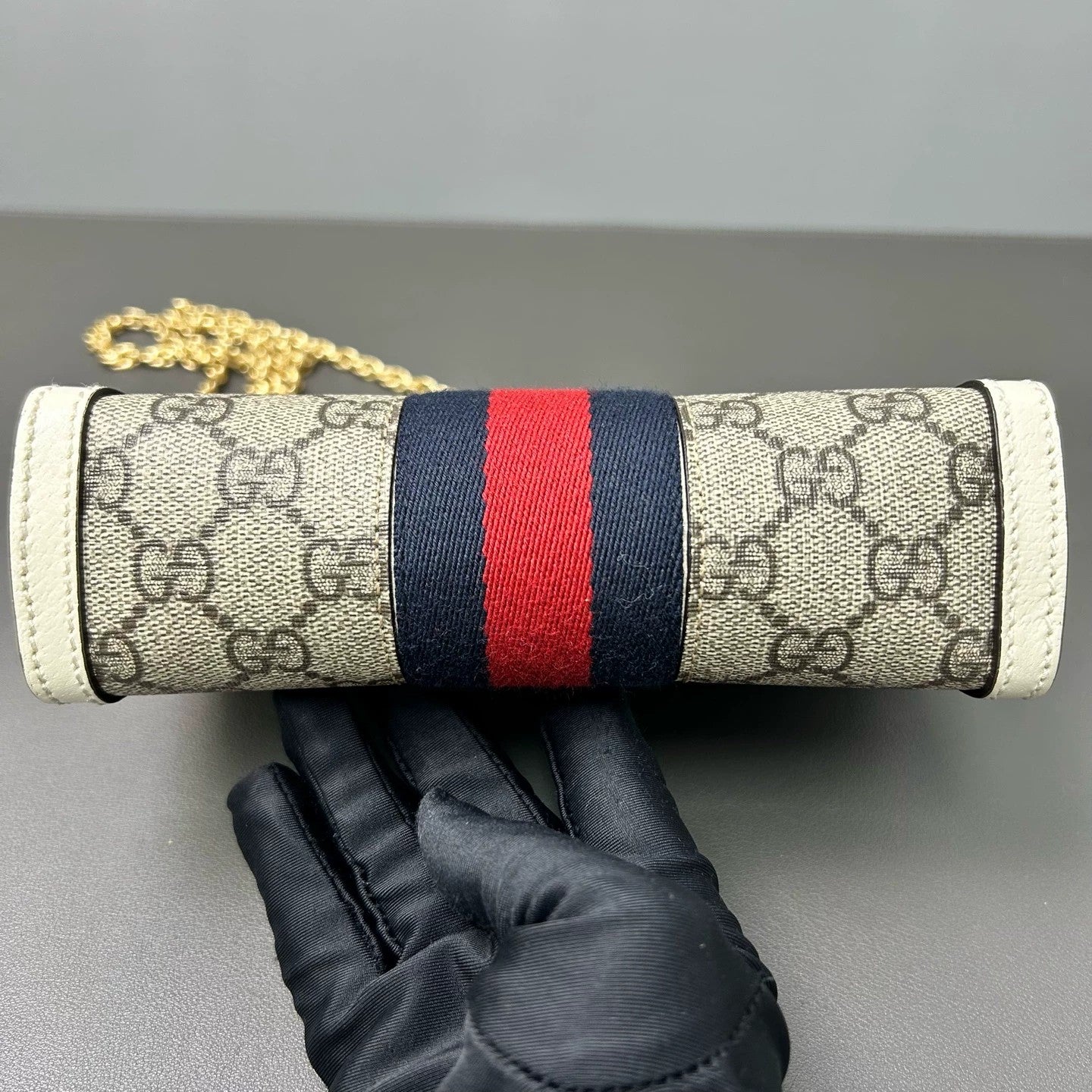 Gucci - Ophidia Mini Clip Bag - GG Supreme canvas with pebbled leather trim - Multicolour - (mini)