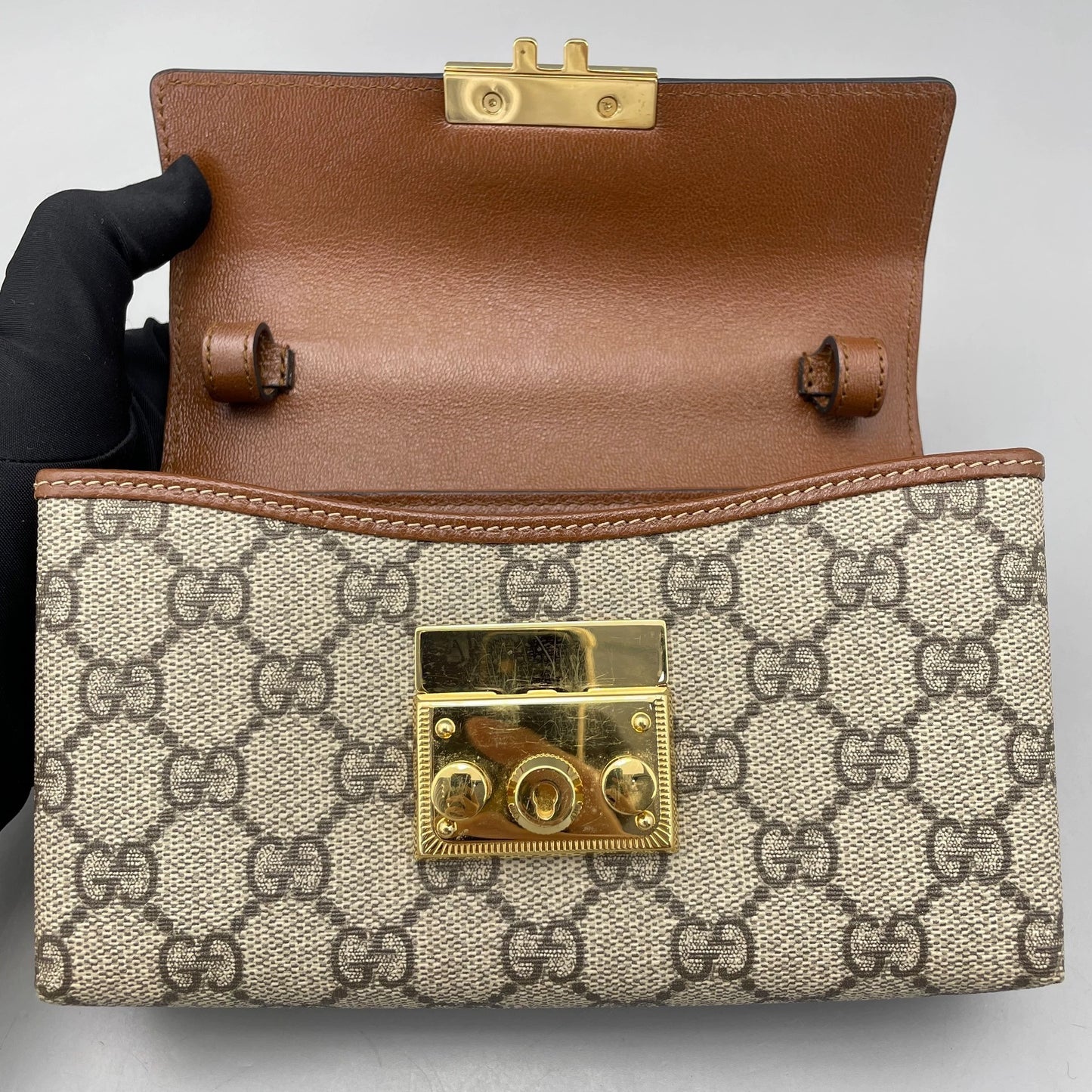 Gucci - Padlock Mini Top Handle Bag - GG Supreme coated canvas with smooth leather trims and handle - Multicolour - (mini)