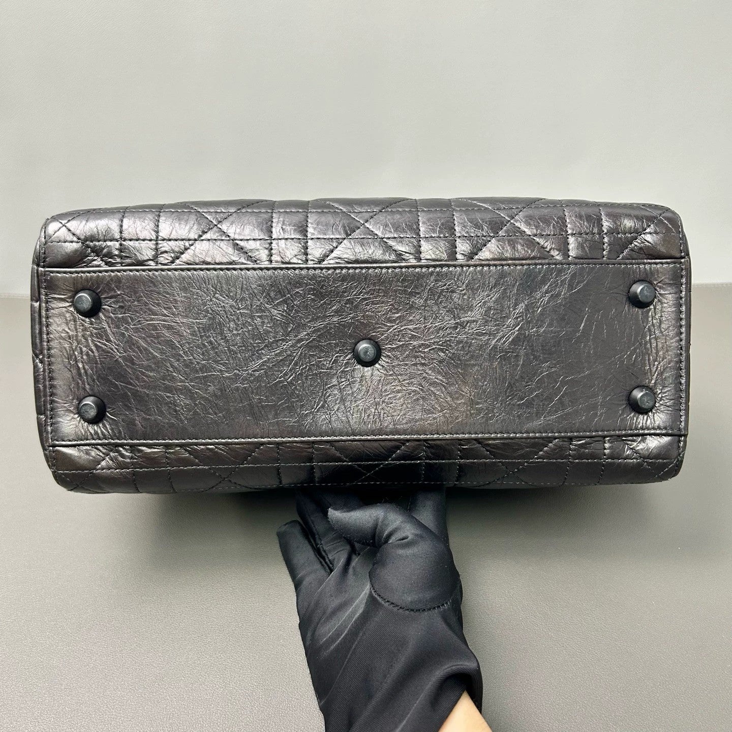 Dior - Lady Dior D-Sire So Black - Oiled wax leather - Black - (mini)