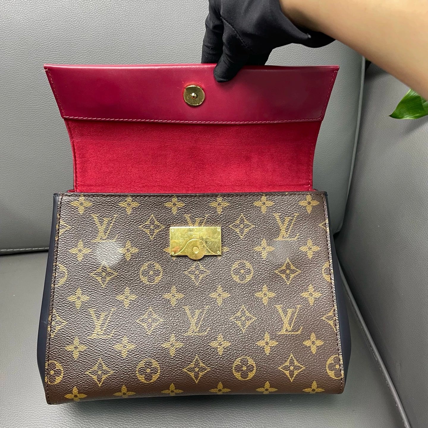 Louis Vuitton - Cluny BB - Monogram coated canvas and cowhide leather - Red, Brown, and Navy - (small)
