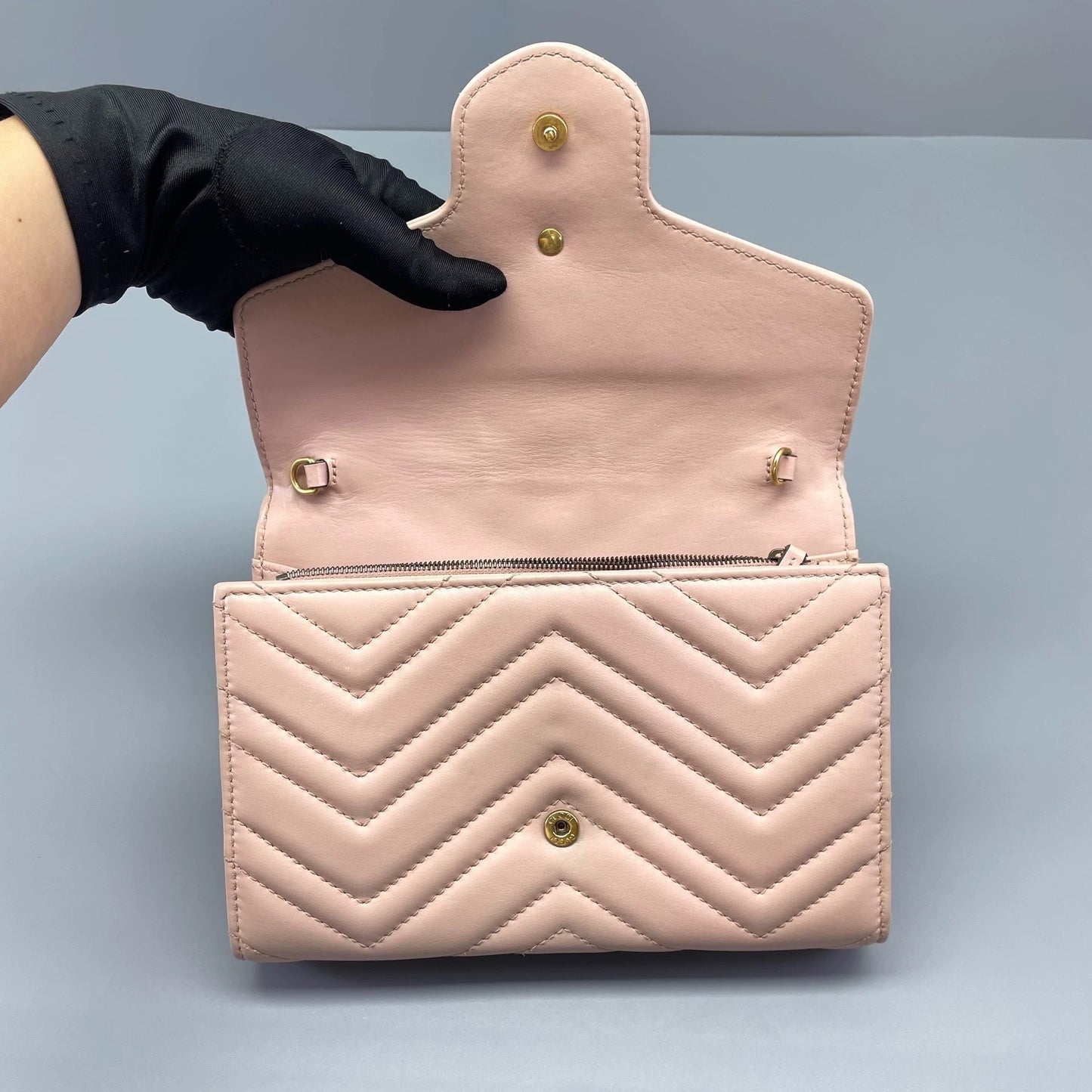 Gucci - GG Marmont Matelassé Chain Wallet (WOC) - Leather - Pink - (mini)
