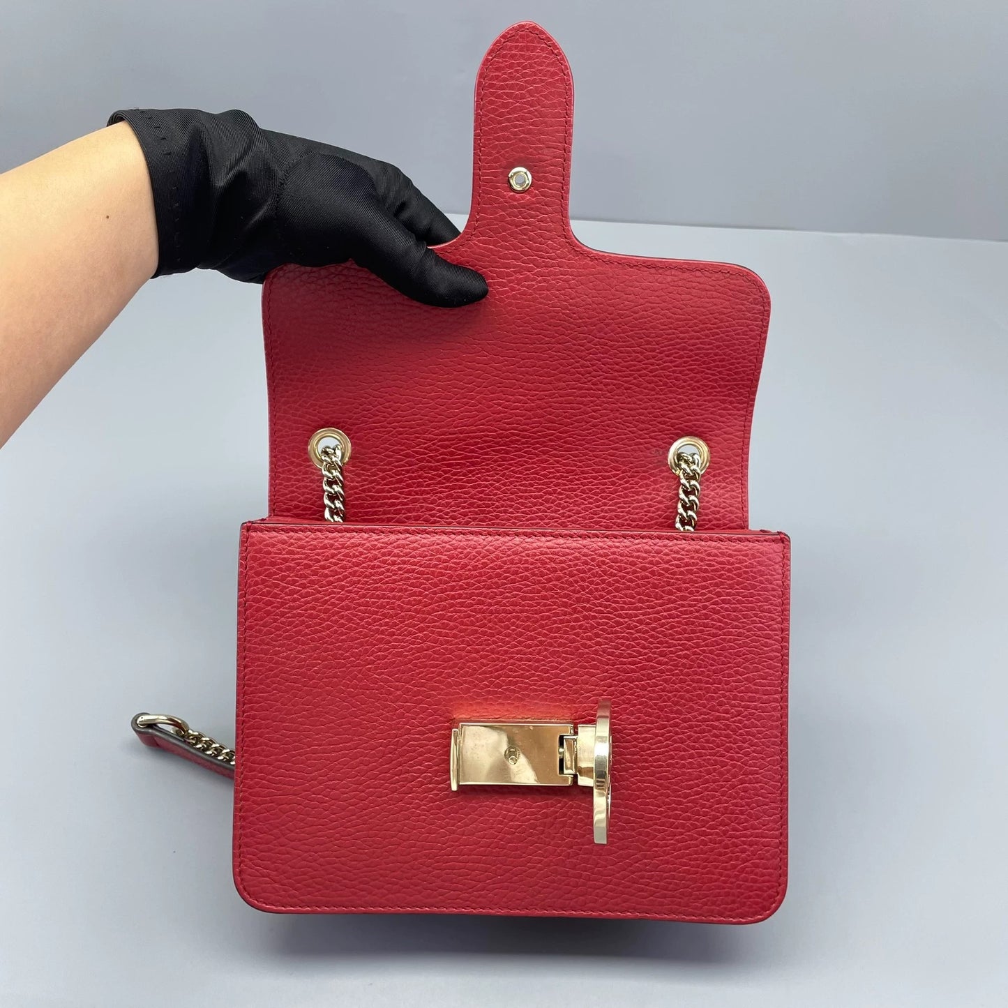 Gucci - Interlocking G Flap Bag - Leather - Red - (Small)