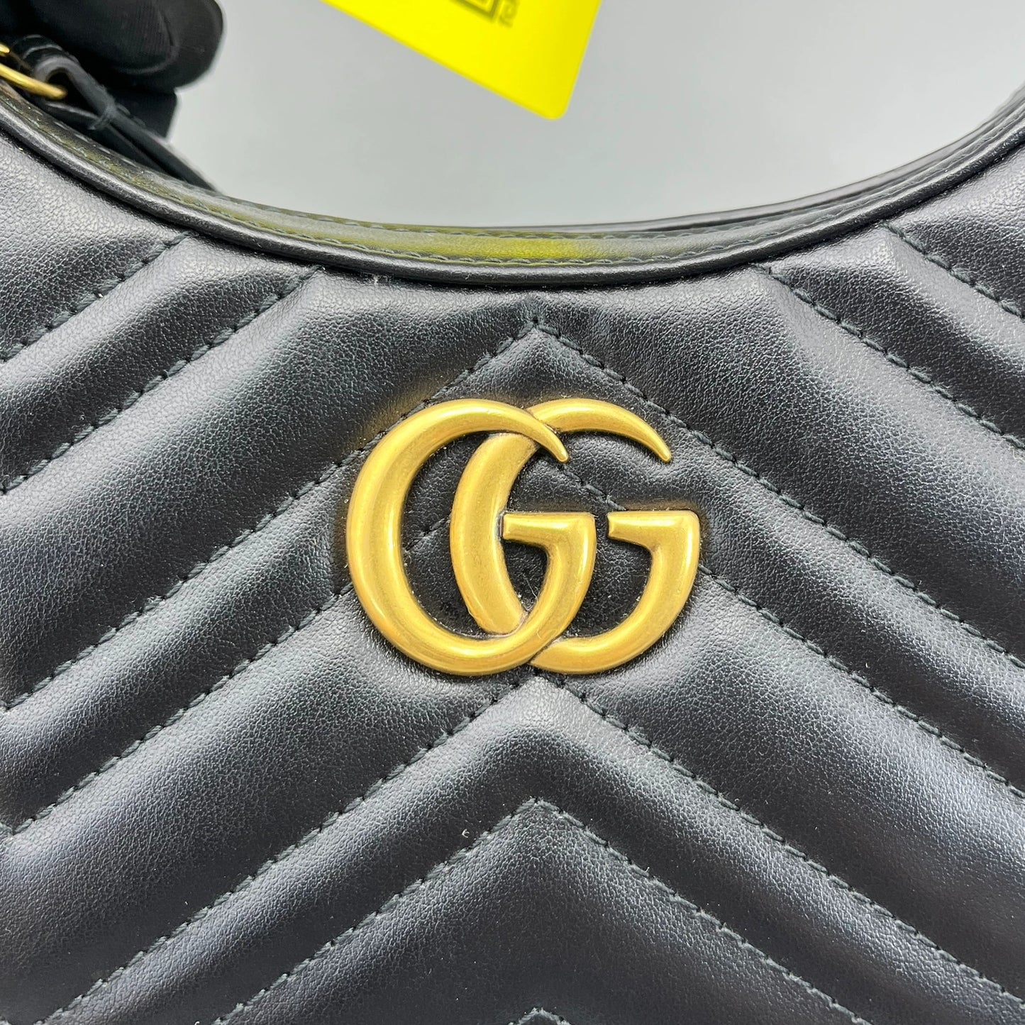 Gucci - GG Marmont Half Moon Bag - Leather - Black - (Small)