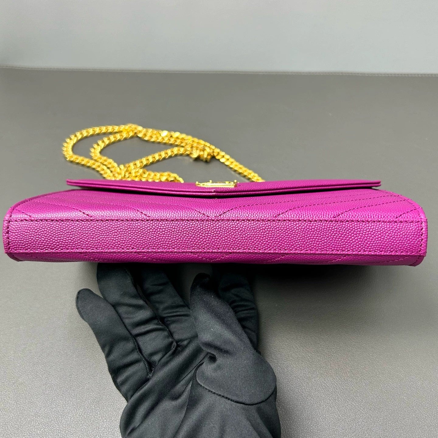 Saint Laurent - Envelope Chain Bag - Leather - Purple - (mini)