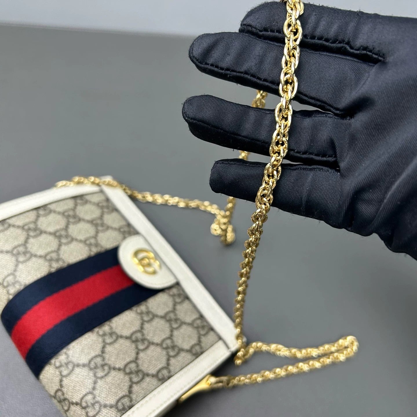 Gucci - Ophidia Mini Clip Bag - GG Supreme canvas with pebbled leather trim - Multicolour - (mini)