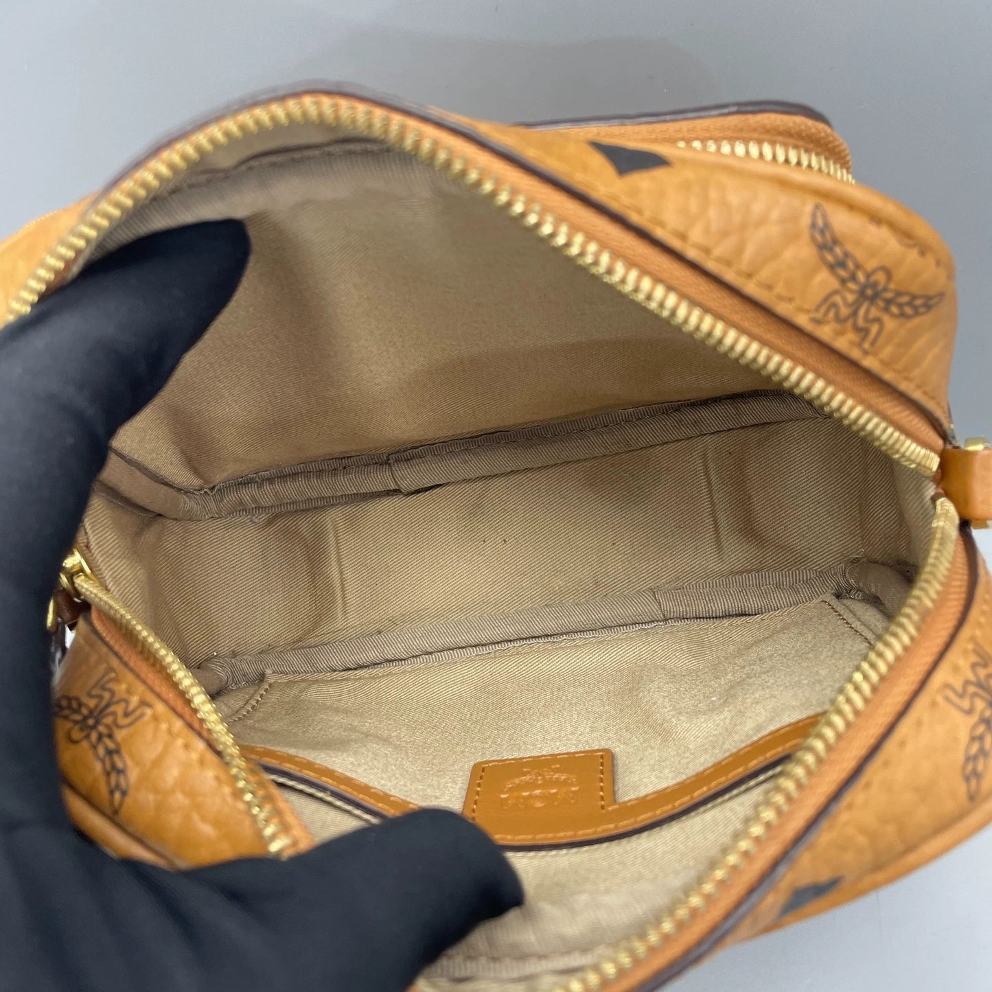 MCM - Visetos Camera Belt Bag - Coated Canvas with Leather Trim - Cognac - (mini)