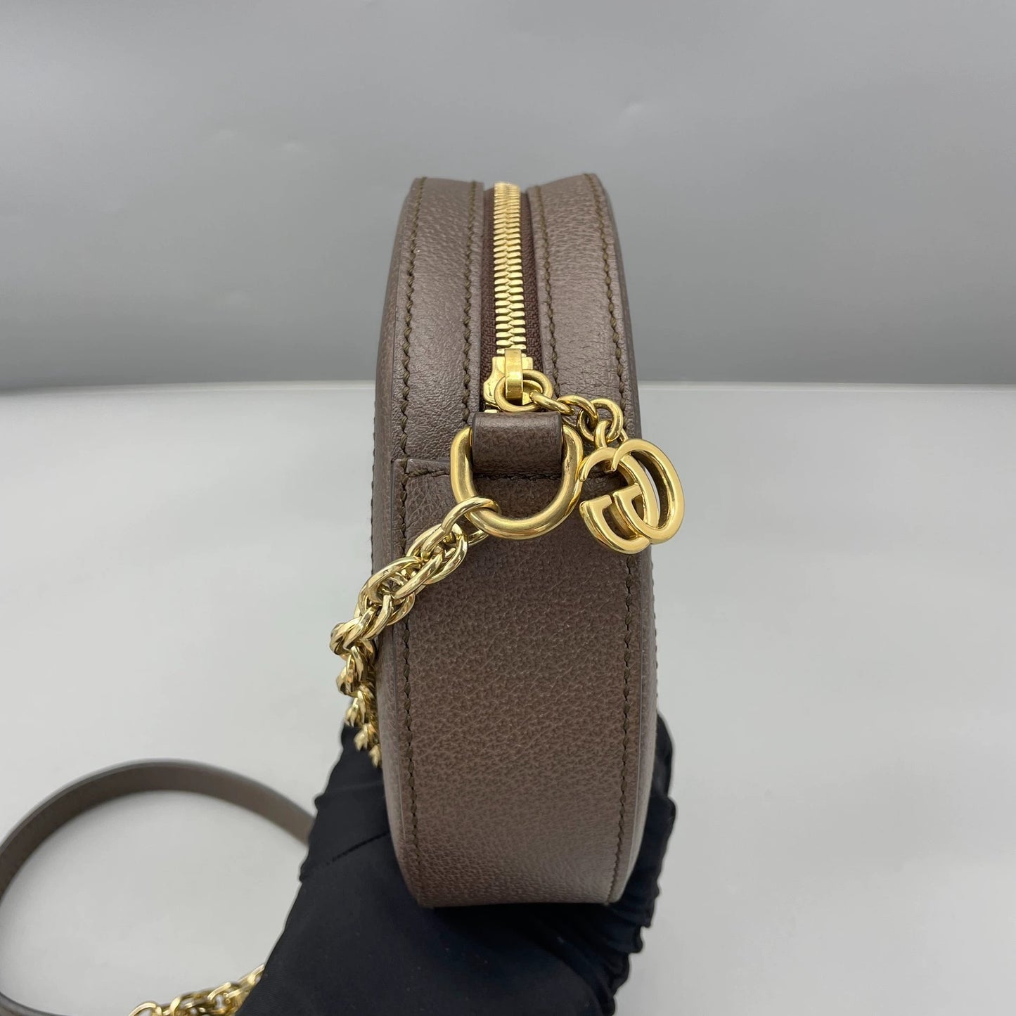 Gucci - Ophidia Mini Round Shoulder Bag - GG Supreme canvas with leather trim - Brown - (mini)