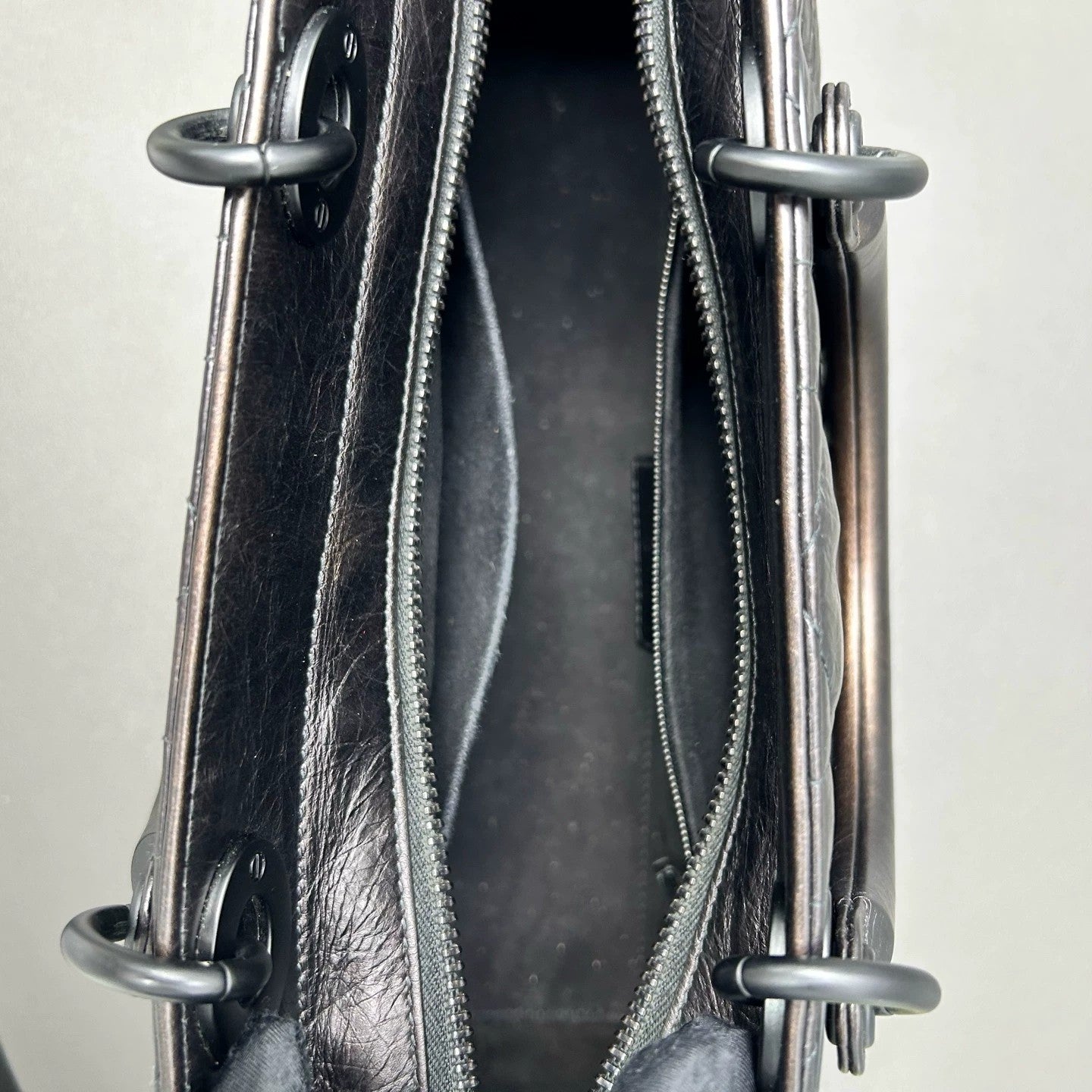 Dior - Lady Dior D-Sire So Black - Oiled wax leather - Black - (mini)