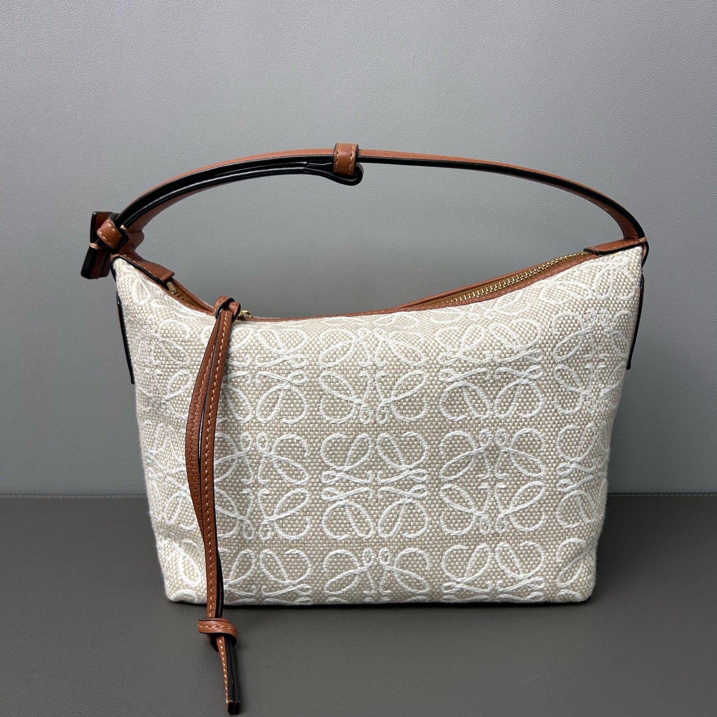 Loewe - Cubi Bag - Canvas and Leather - Beige and Brown - (Small)