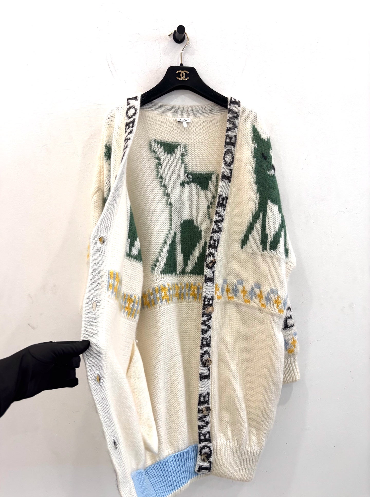 Loewe - Deer Letter Logo Mohair Knit Cardigan - Mohair blend - White - (XS)