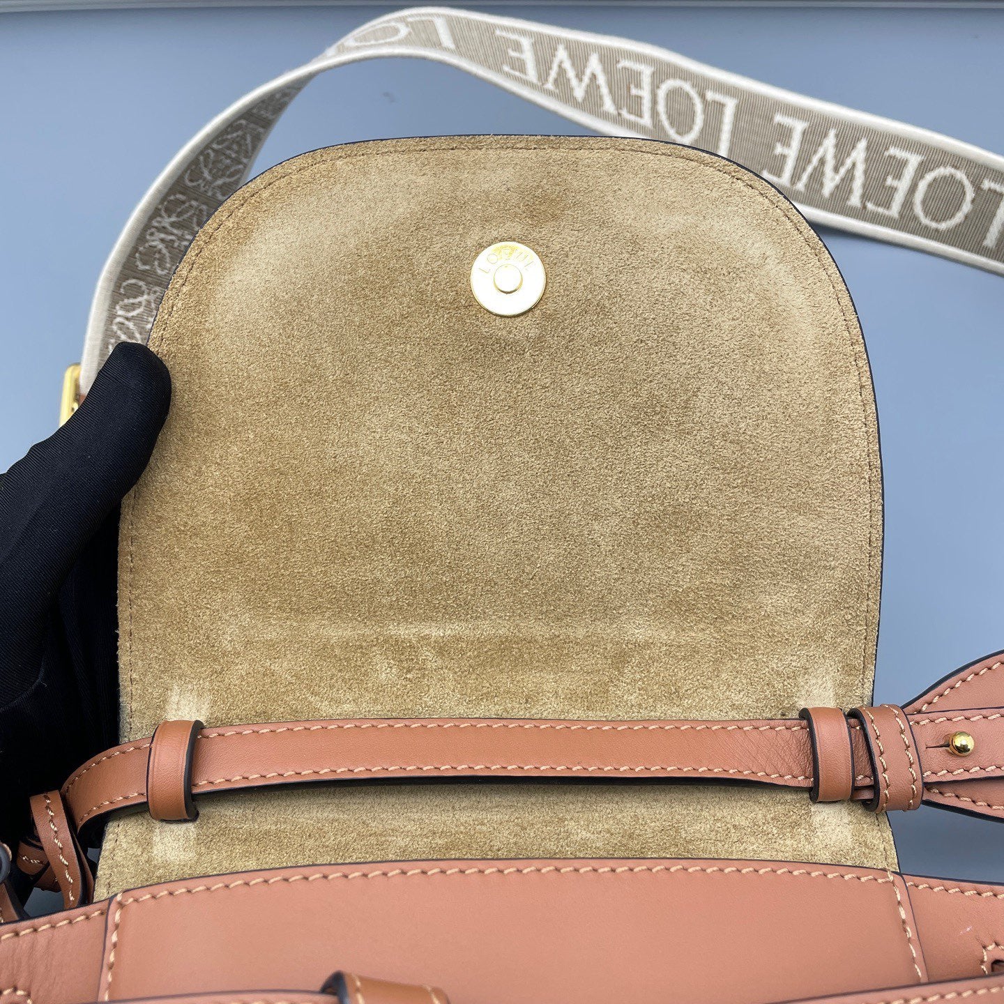 Loewe - Gate Bag - Calfskin leather and Textile - Brown - (Mini)