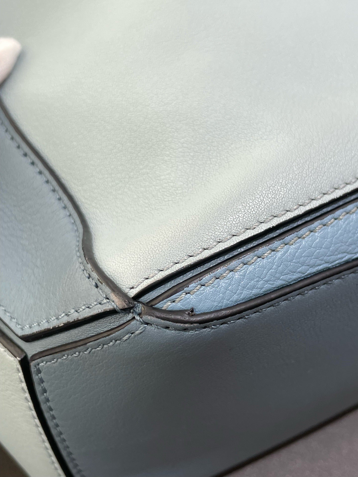 Loewe - Puzzle - Leather - Haze Blue Patchwork - (small)