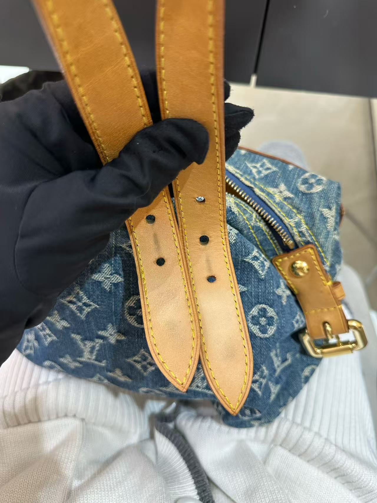 Louis Vuitton - Baggy - Denim canvas with Vachetta leather trim - Blue - (small)