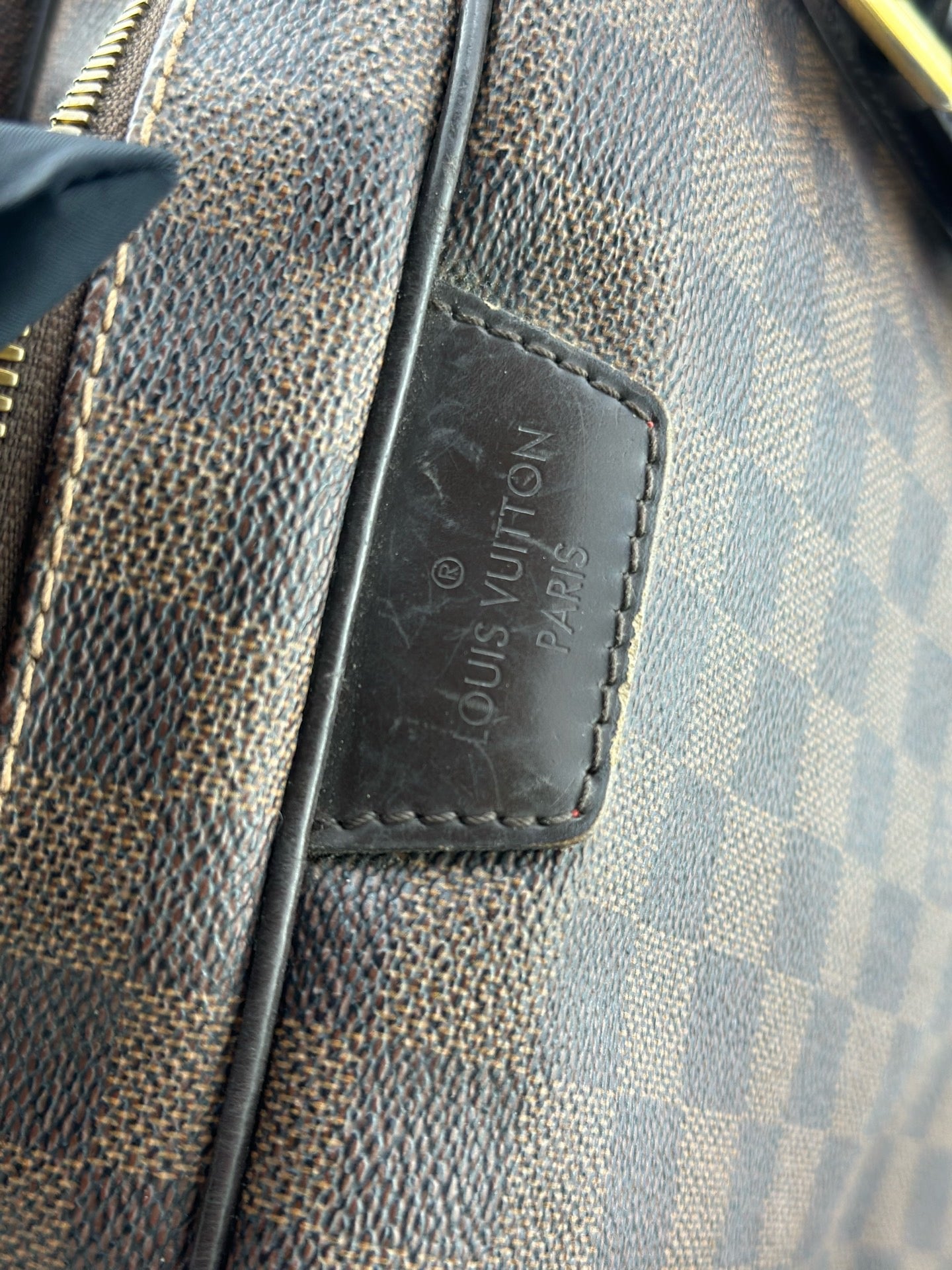 Louis Vuitton - Bowling Bag - Damier Ebene coated canvas with dark brown leather trim - Brown - (medium)