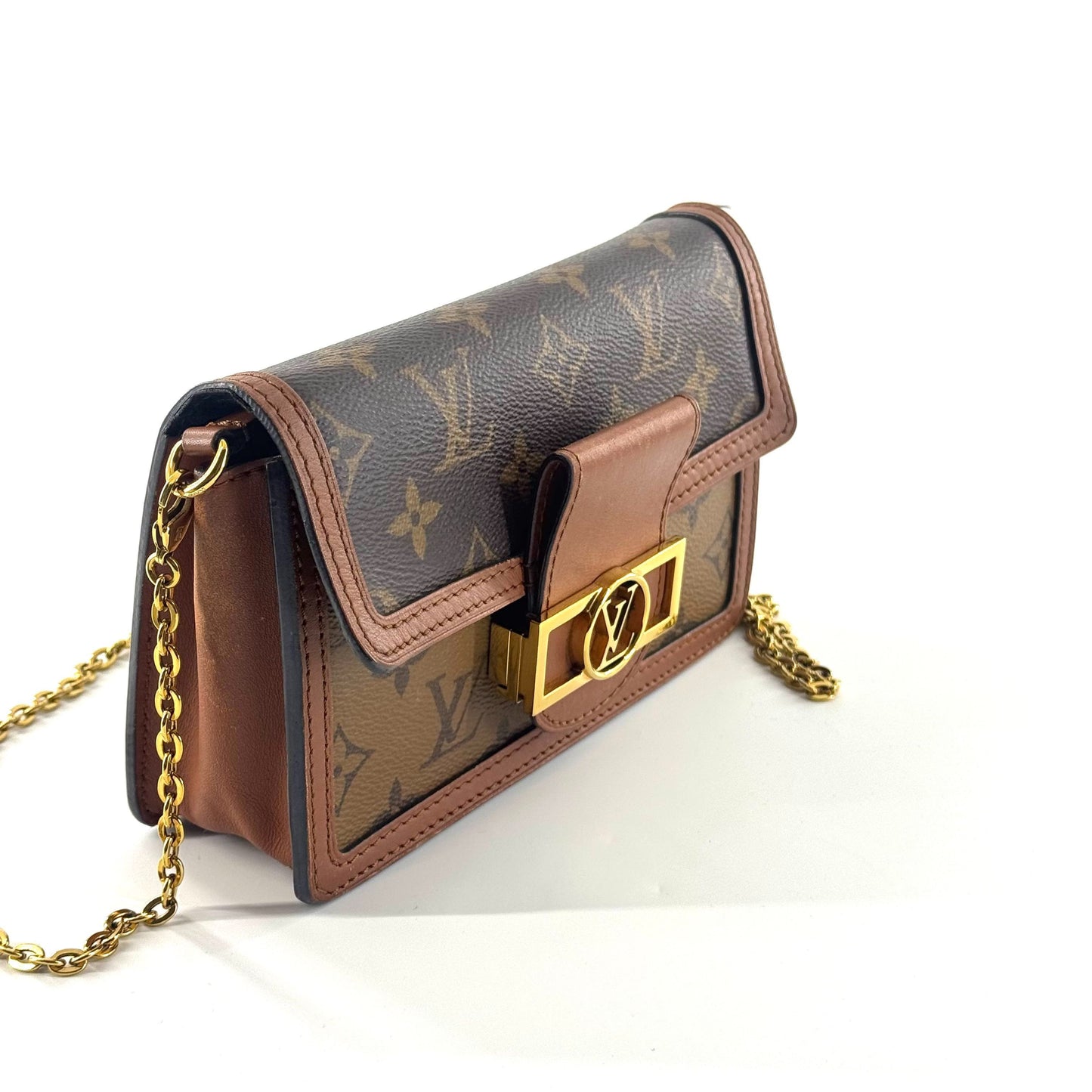 Louis Vuitton - Dauphine WOC - Monogram coated canvas with leather trim - Brown - (mini)