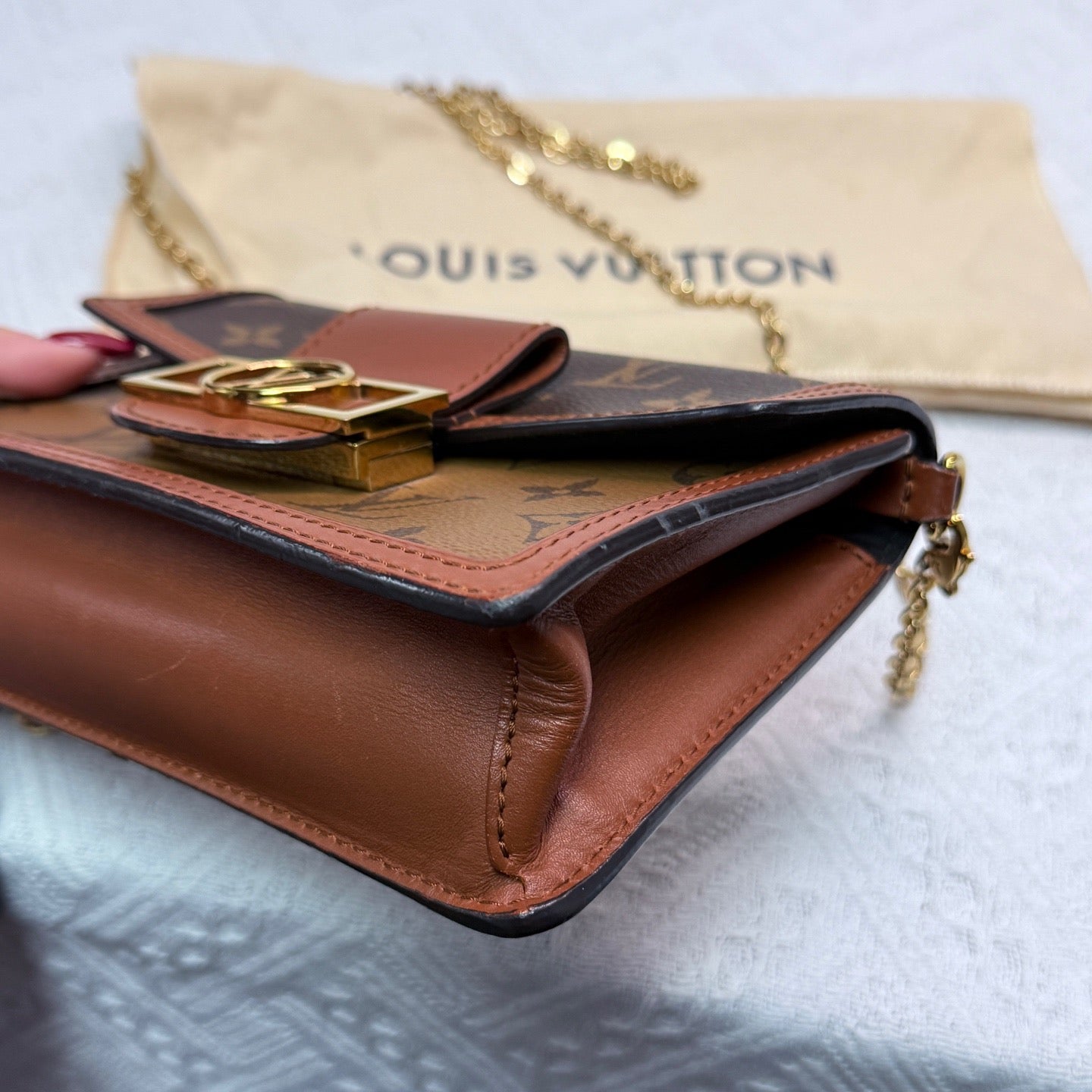 Louis Vuitton - Dauphine WOC - Monogram coated canvas with leather trim - Brown - (mini)