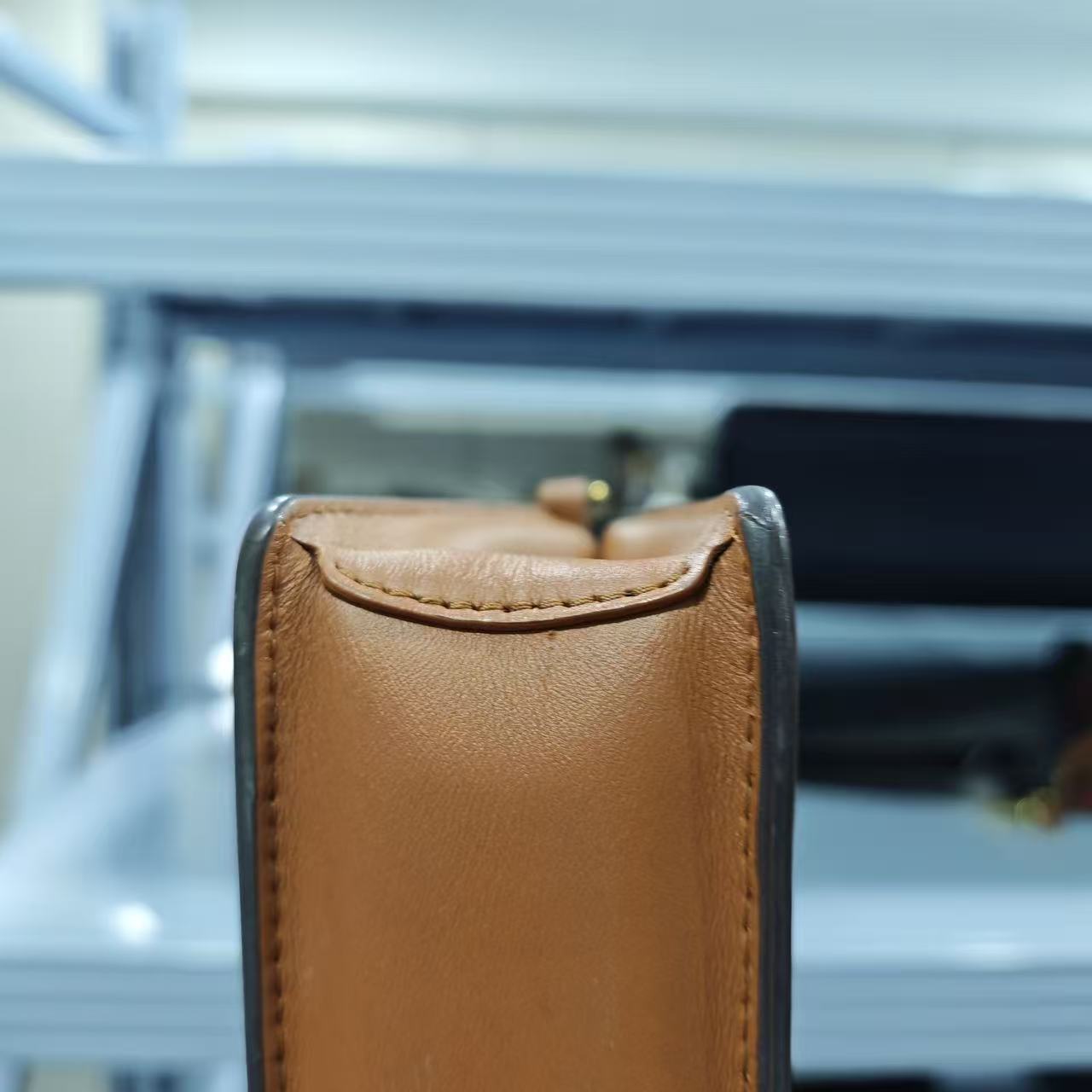 Louis Vuitton - Dauphine WOC (Wallet on Chain) - Monogram coated canvas with smooth calfskin leather trim - Brown with Caramel trim and Gold-Tone Hardware - (Mini)