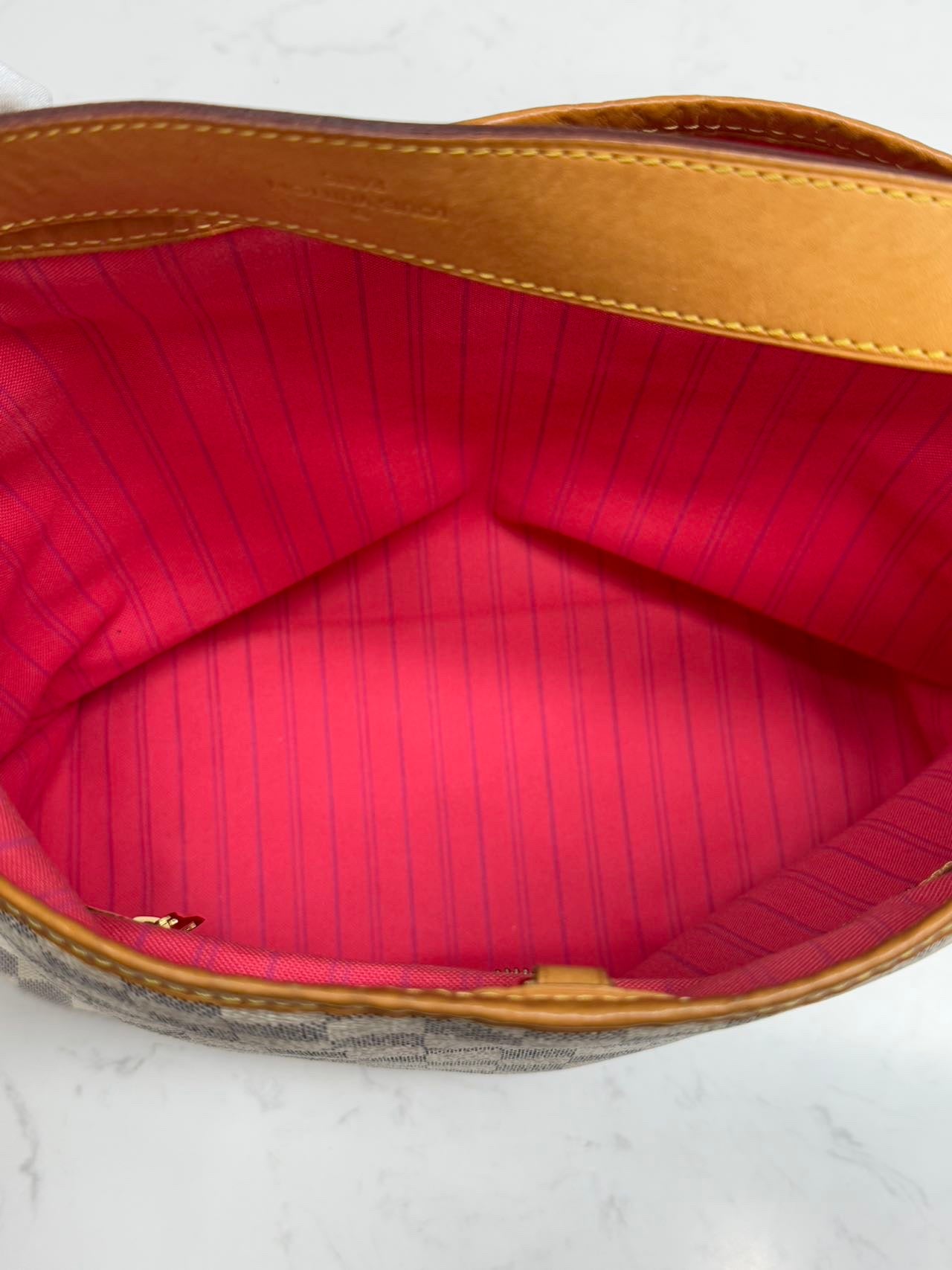 Louis Vuitton - Delightful PM - Damier Azur coated canvas with Vachetta leather trim - White - (small)