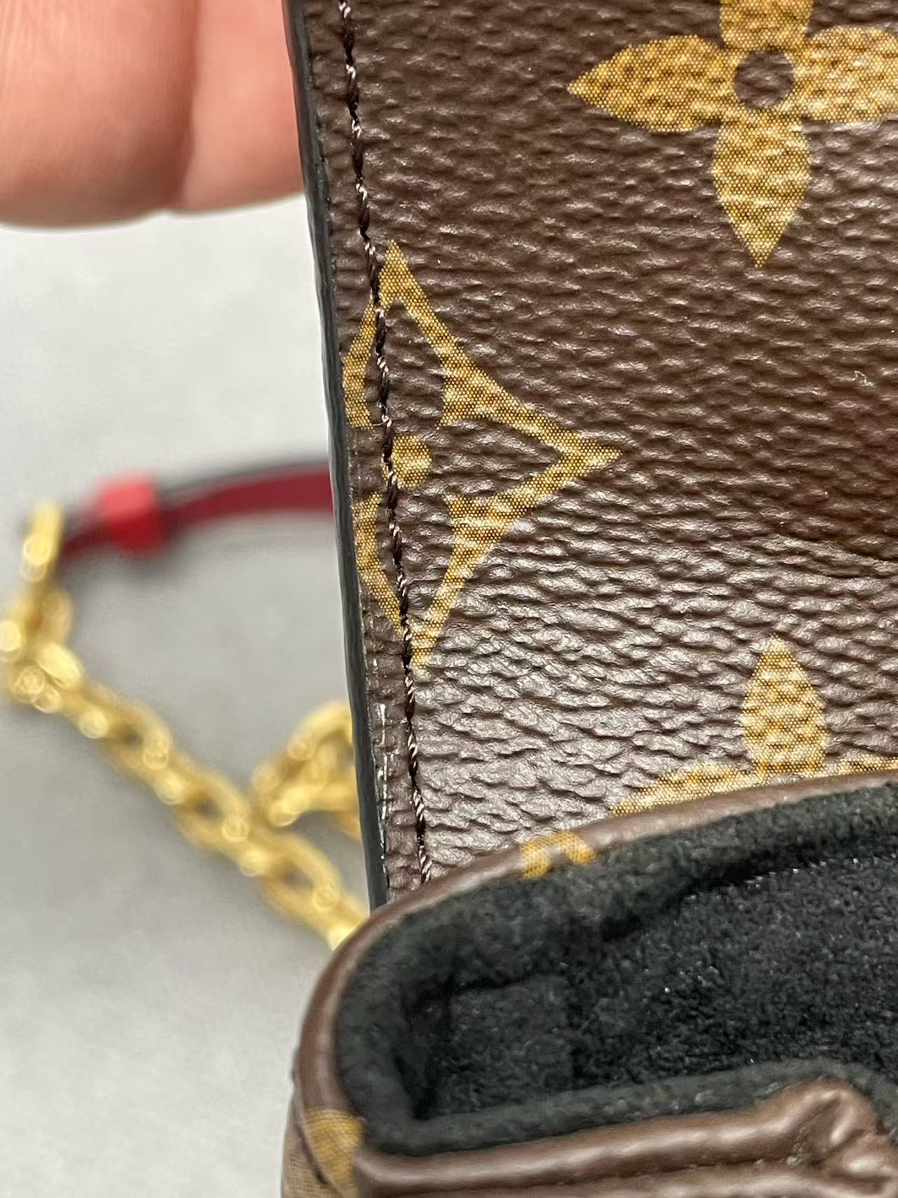 Louis Vuitton - Flap Bag - Monogram coated canvas with grained leather flap - Brown and Black with Gold-Tone Hardware - (Small)