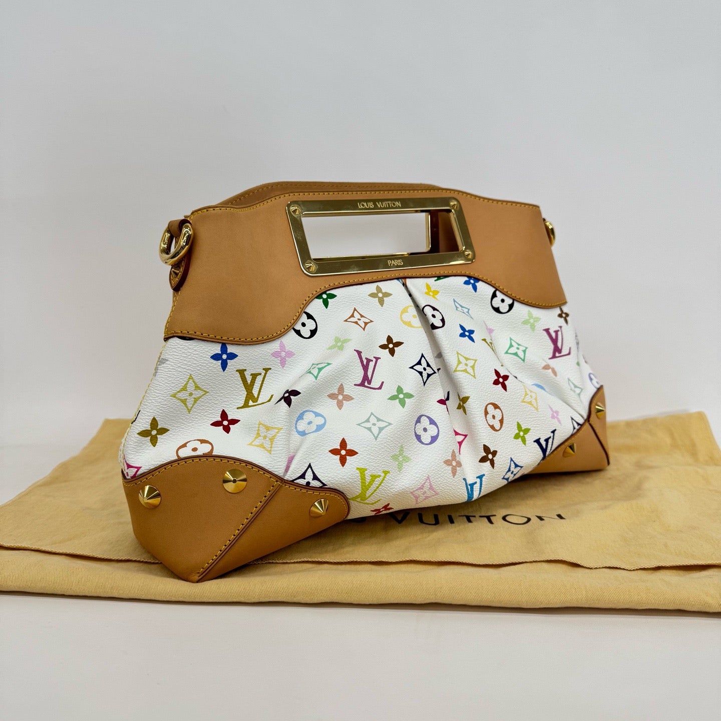 Louis Vuitton - Judy PM - Monogram Multicolore Canvas with Vachetta Leather Trim - White with Multicolour Monogram - (medium)