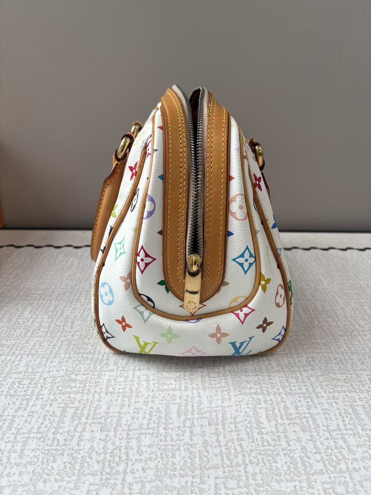 Louis Vuitton - Judy PM - Monogram Multicolore coated canvas with natural Vachetta leather trim - White with Multicolour Monogram - (Small)