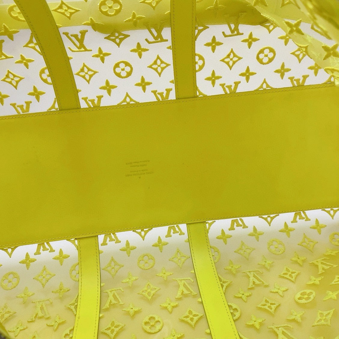 Louis Vuitton - Keepall 50 - Translucent synthetic lace with leather trim - Yellow - (Large)