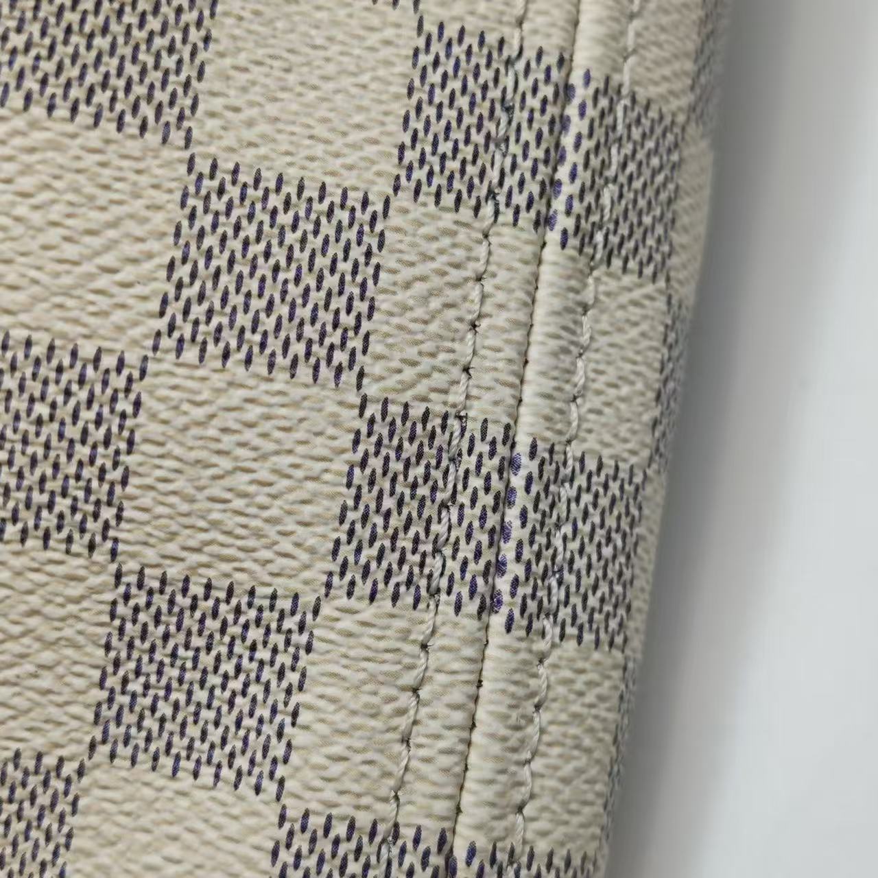 Louis Vuitton - Neverfull GM - Damier Azur coated canvas and Vachetta leather - Beige and White - (Large)