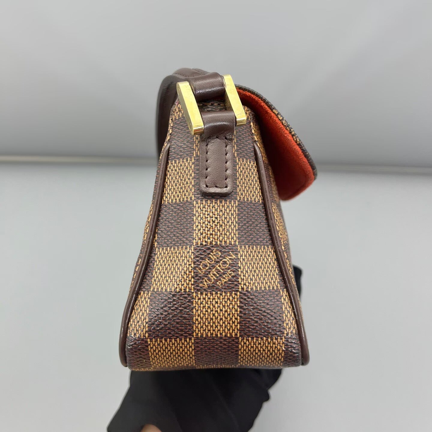 Louis Vuitton - Omotesando Flap Bag - Damier Ebène coated canvas with leather trim and suede interior - Brown with Orange Interior - (small)